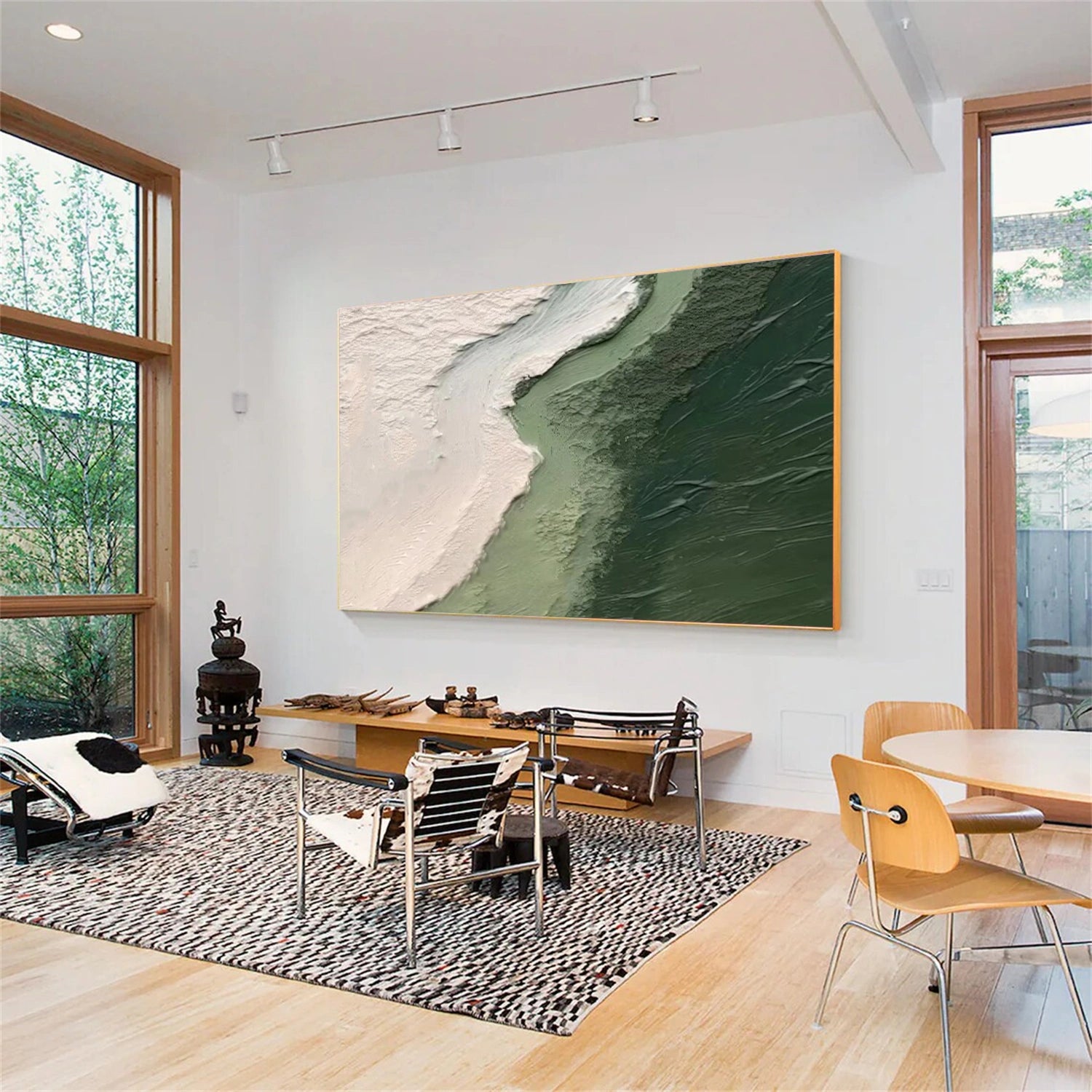 Green Textured Minimalist Wall Art #GT051