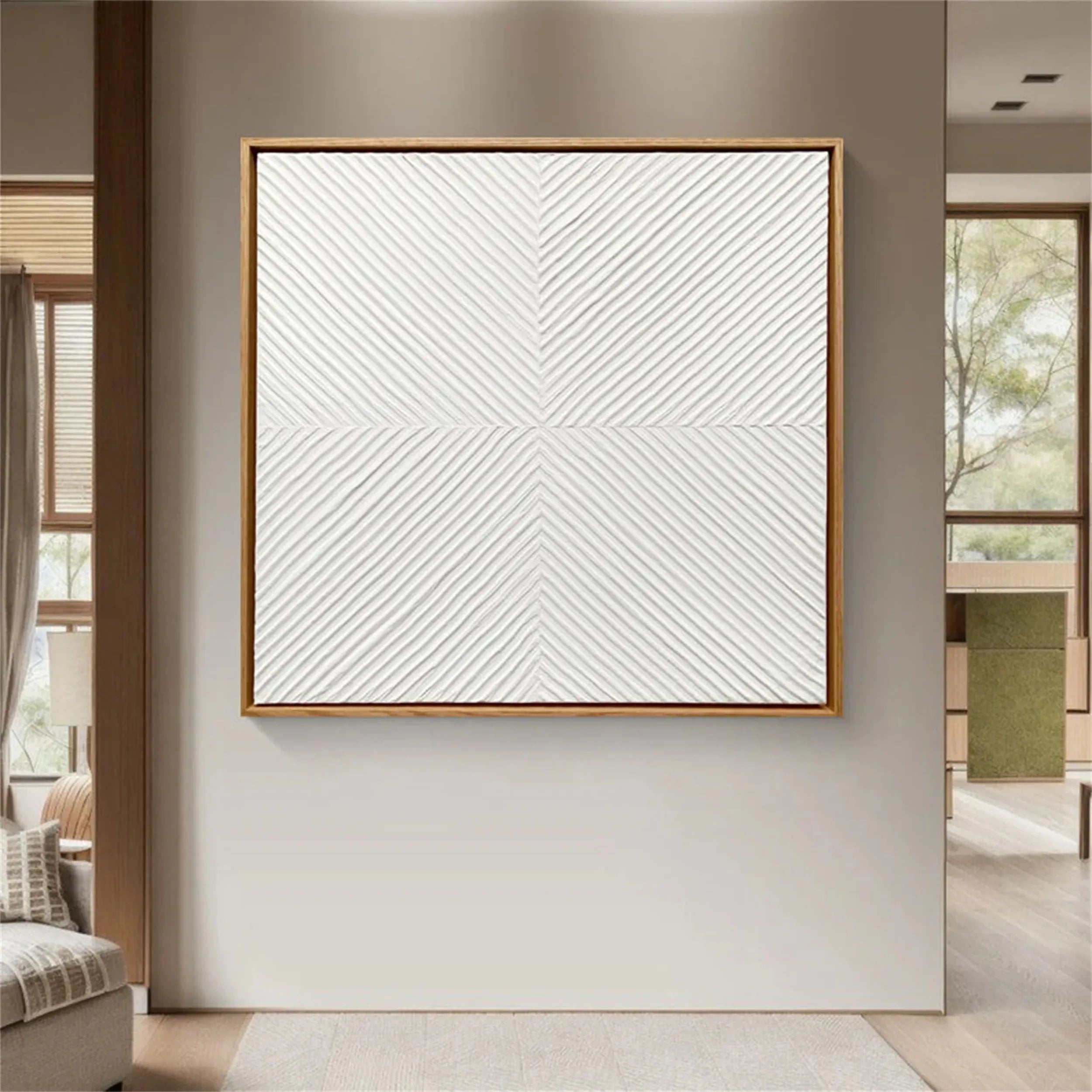 White Textured Minimalist Wall Art #WT108