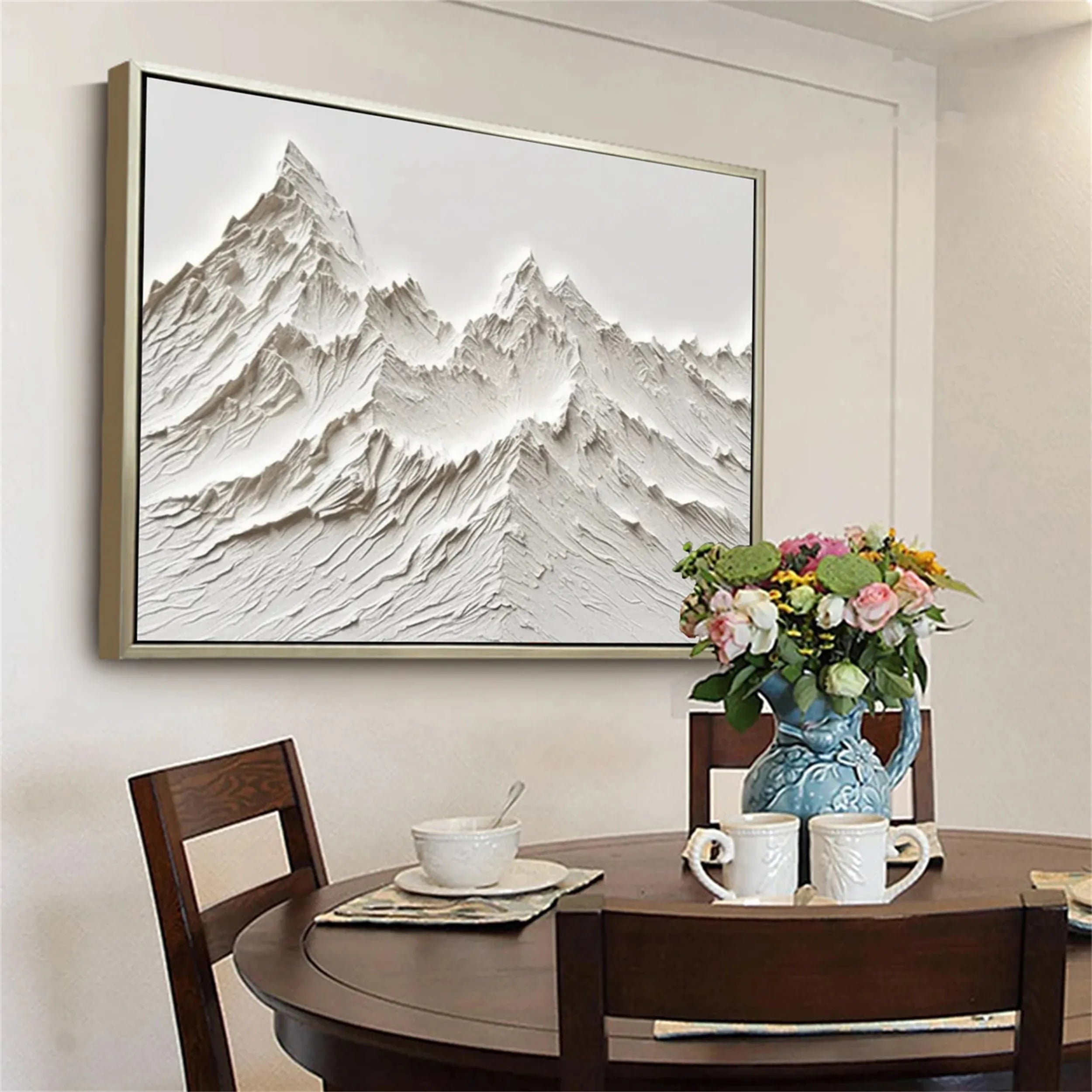 White Textured Minimalist Wall Art #WT117