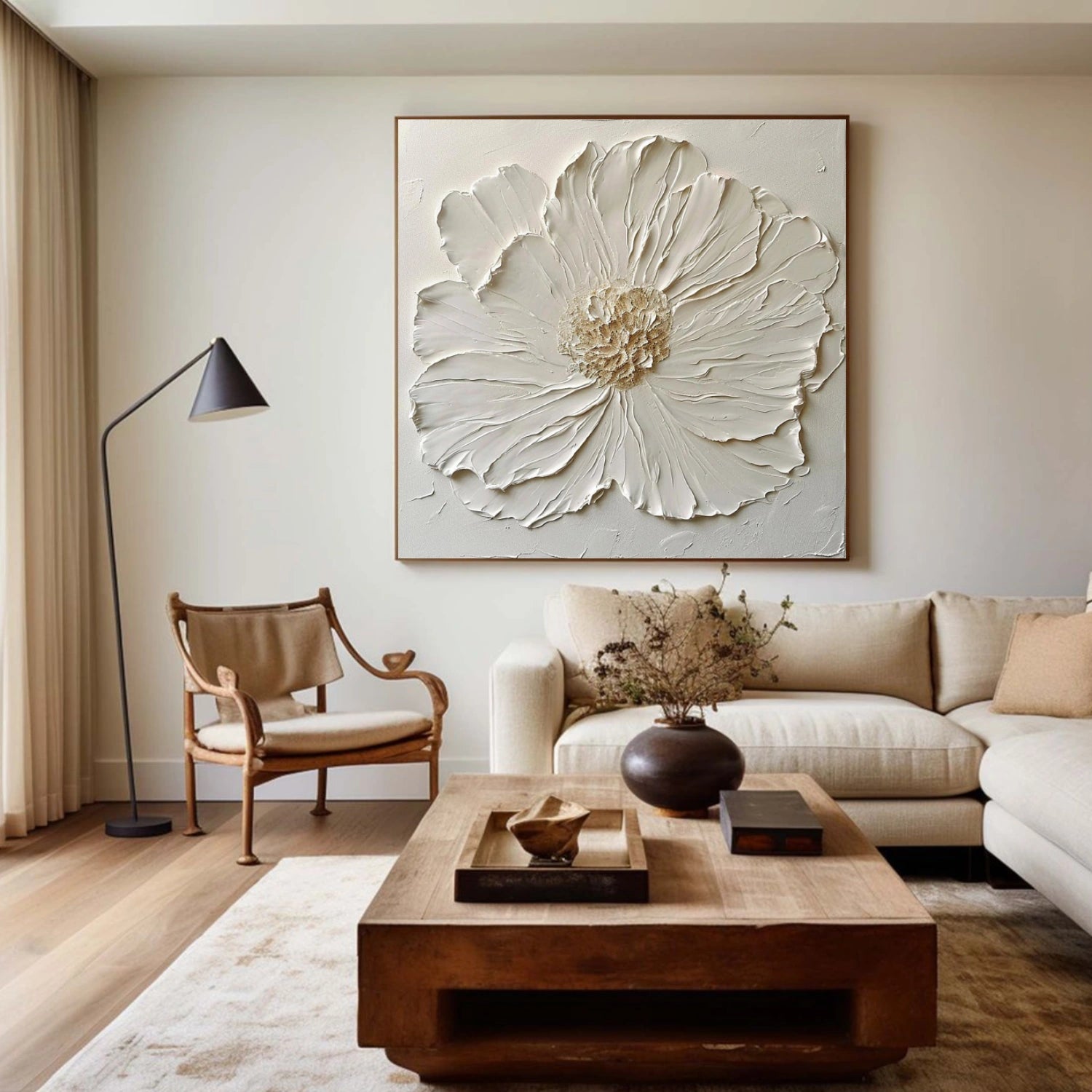Tree And Flower Abstract Textured Wall Art #TF182