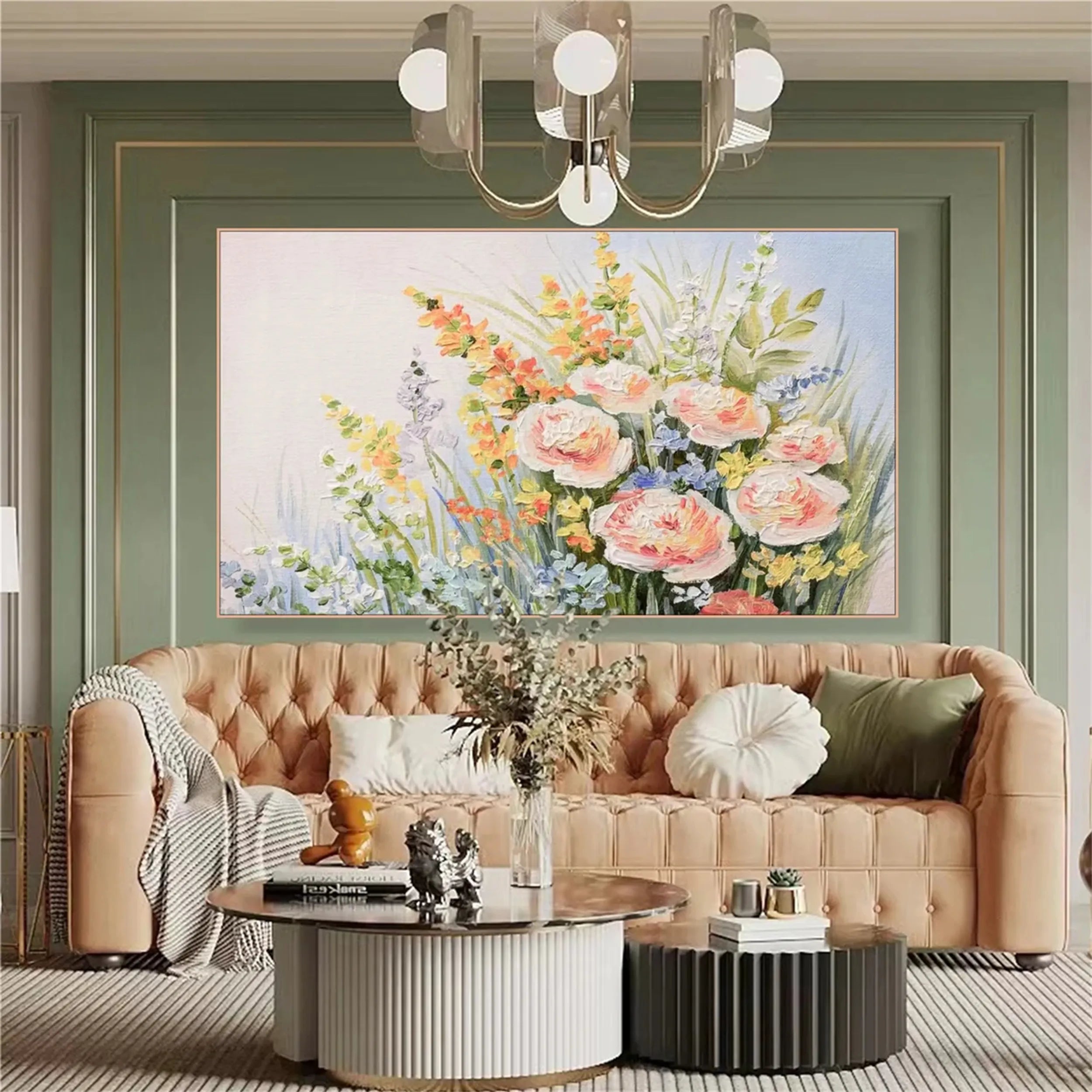 Colorful Tree And Flower Painting #TF014