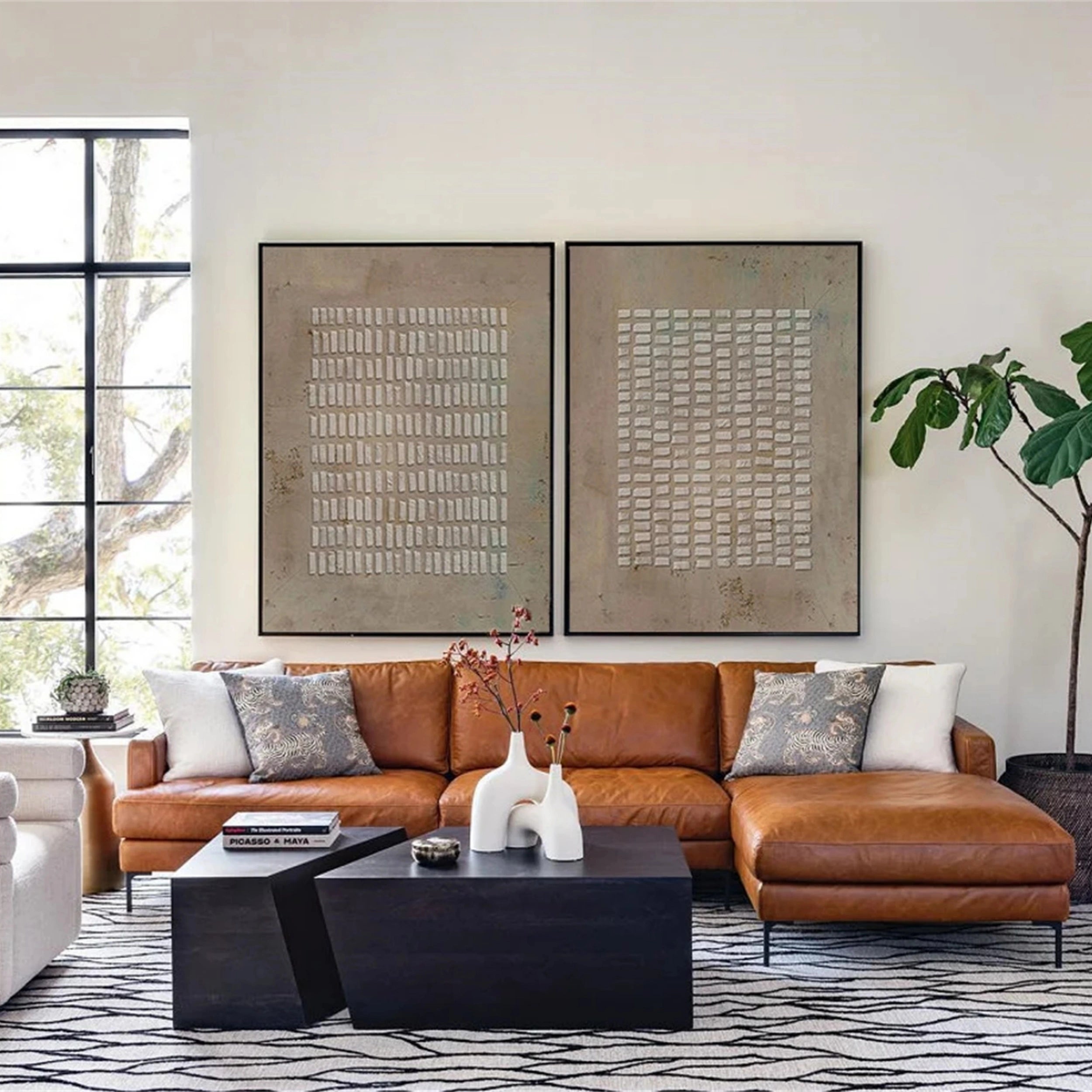 Wabi Sabi Abstract Wall Art Set of 2 #WA129