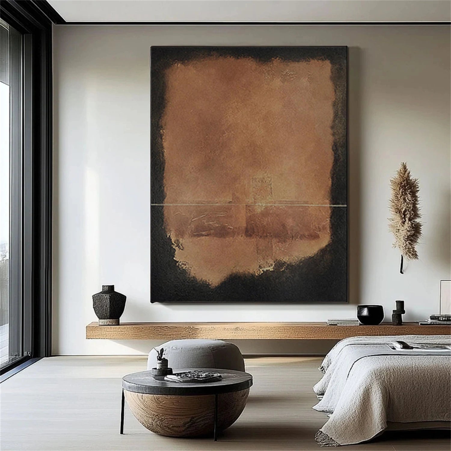 Black and Brown Abstract Wall Art #AW244