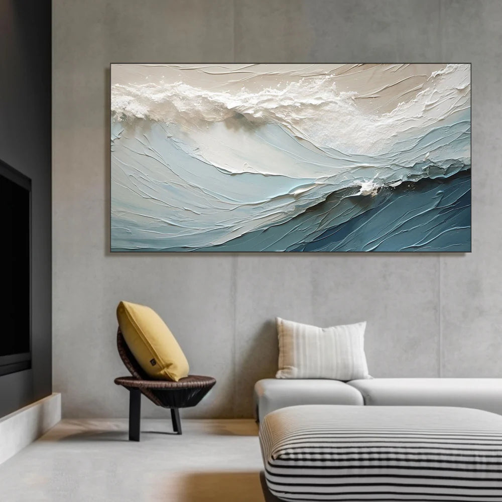 Blue Textured Minimalist Wall Art #BL001