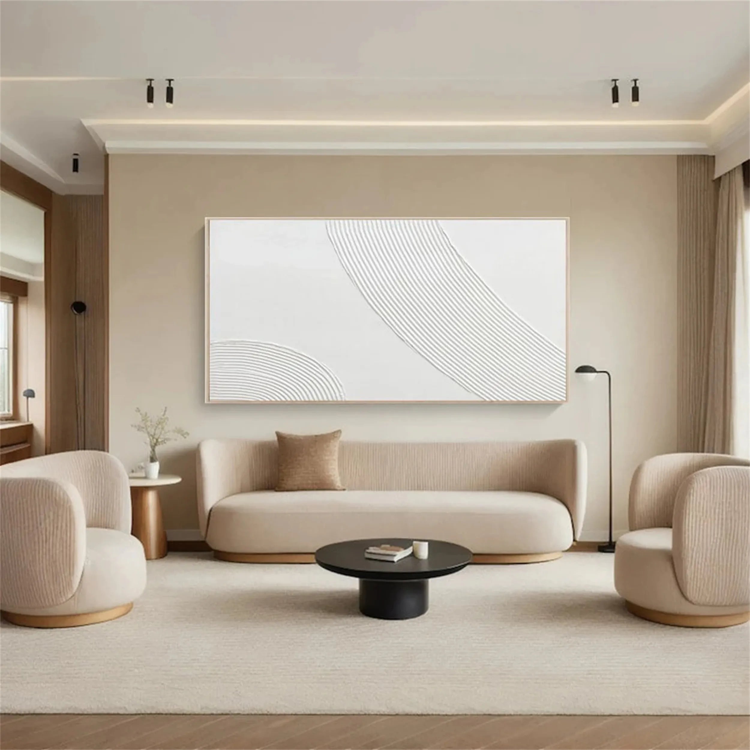 White Textured Minimalist Wall Art #WT107