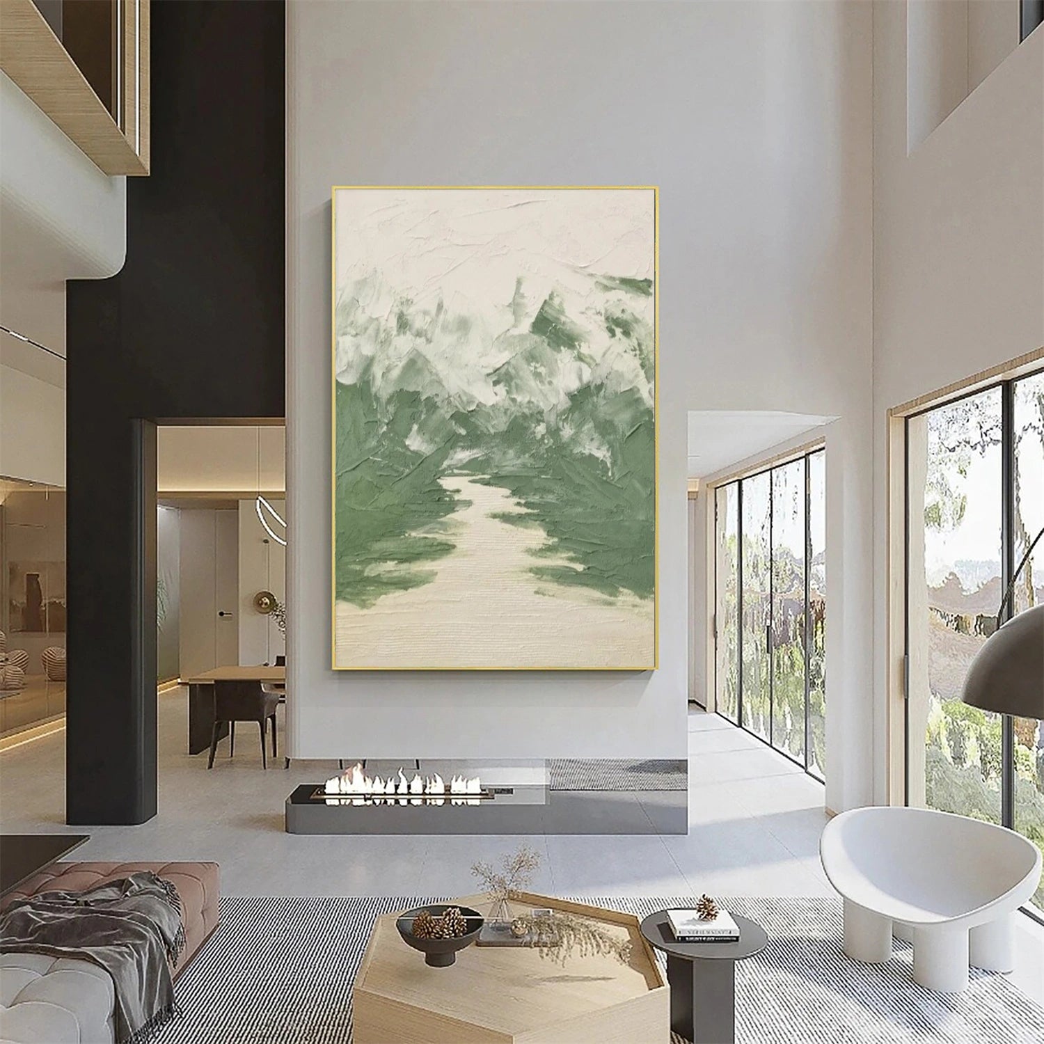 Minimalist Mountain Textured Canvas Art #WT214