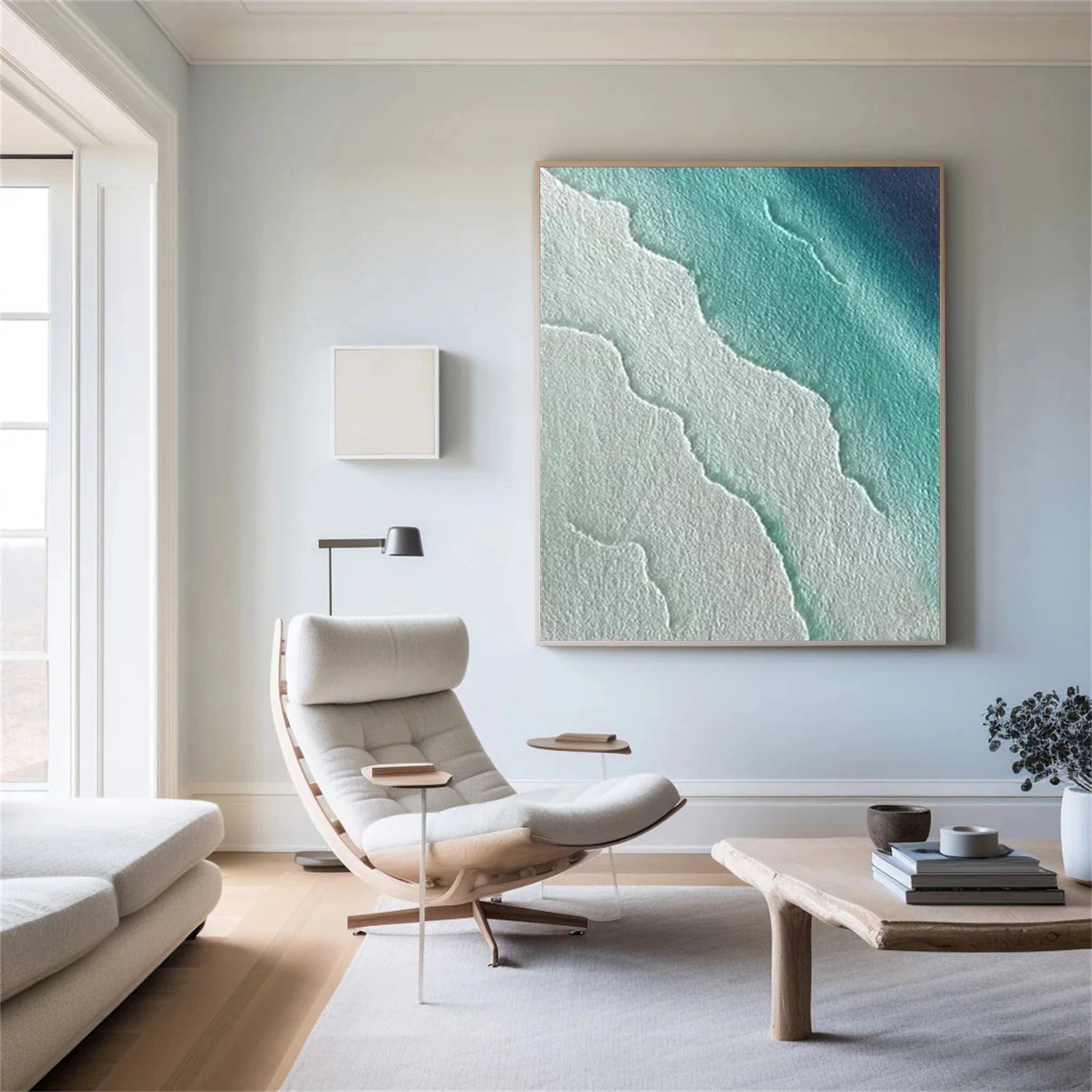 Sky And Ocean Abstract Textured Wall Art #SO280
