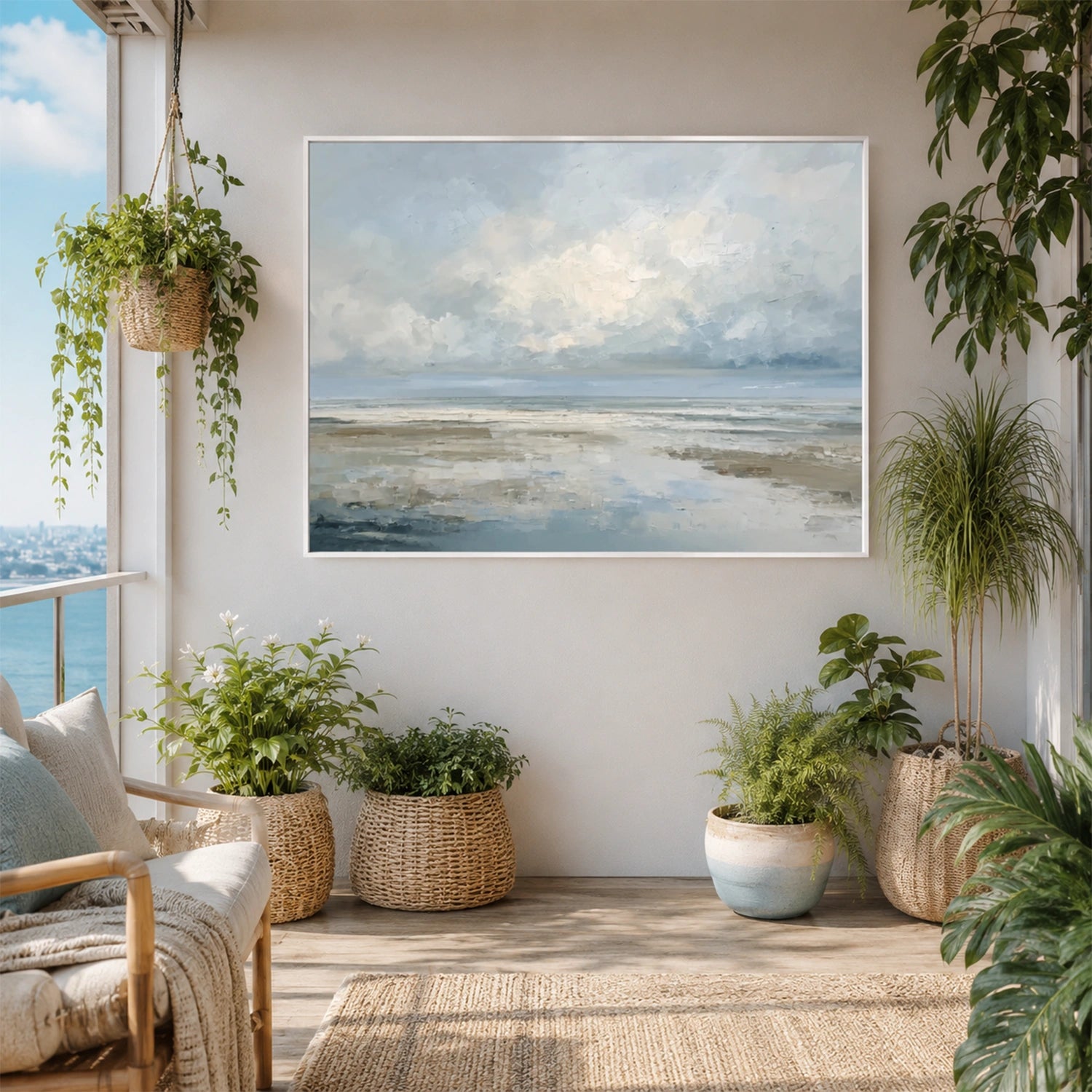 Sky And Ocean Abstract Wall Art #SO437