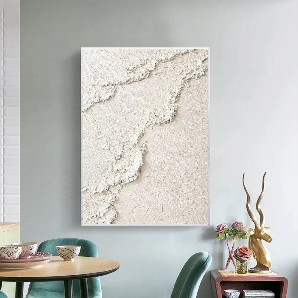 White Textured Minimalist Wall Art #WT013