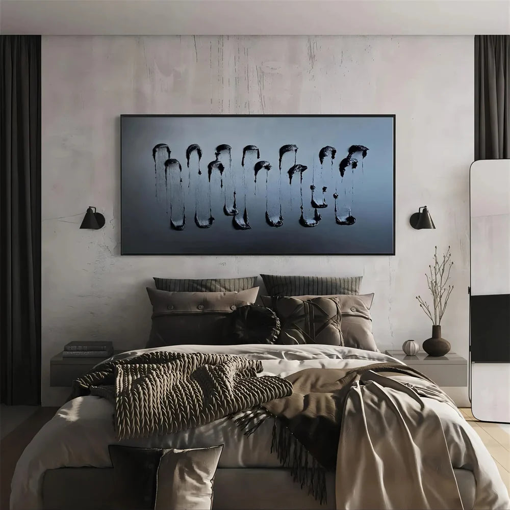Black Textured Minimalist Wall Art #BT069