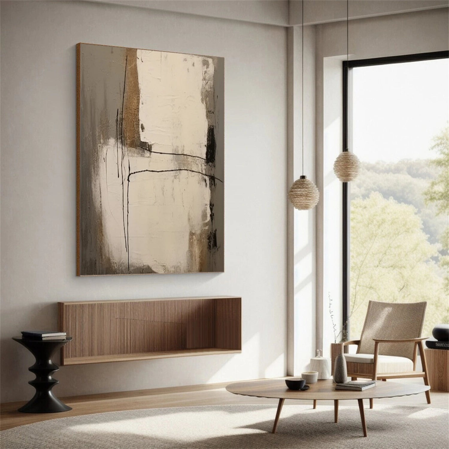 Wabi Sabi Abstract Canvas Art #WA189