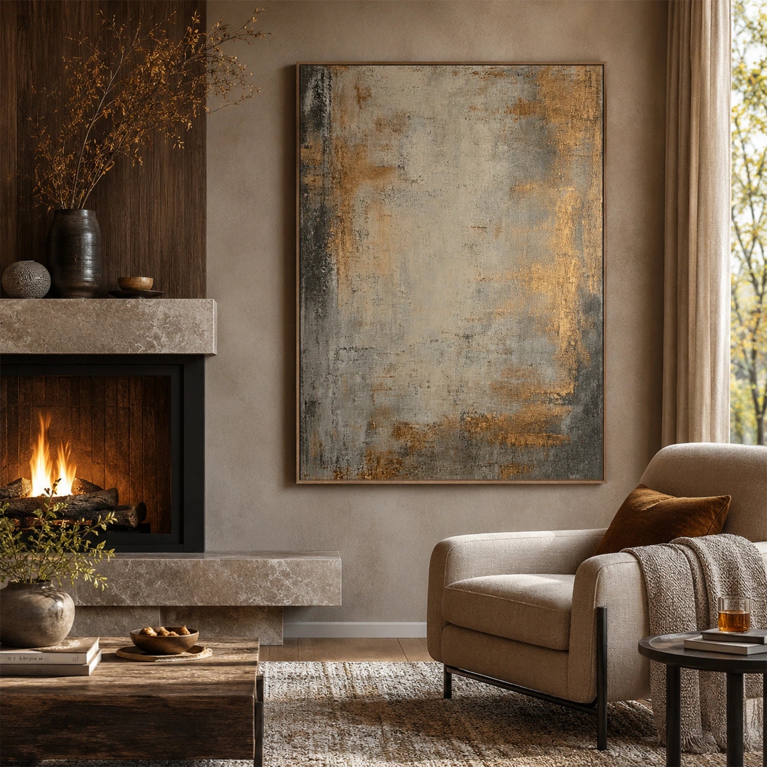 Wabi Sabi Abstract Canvas Art #WA267