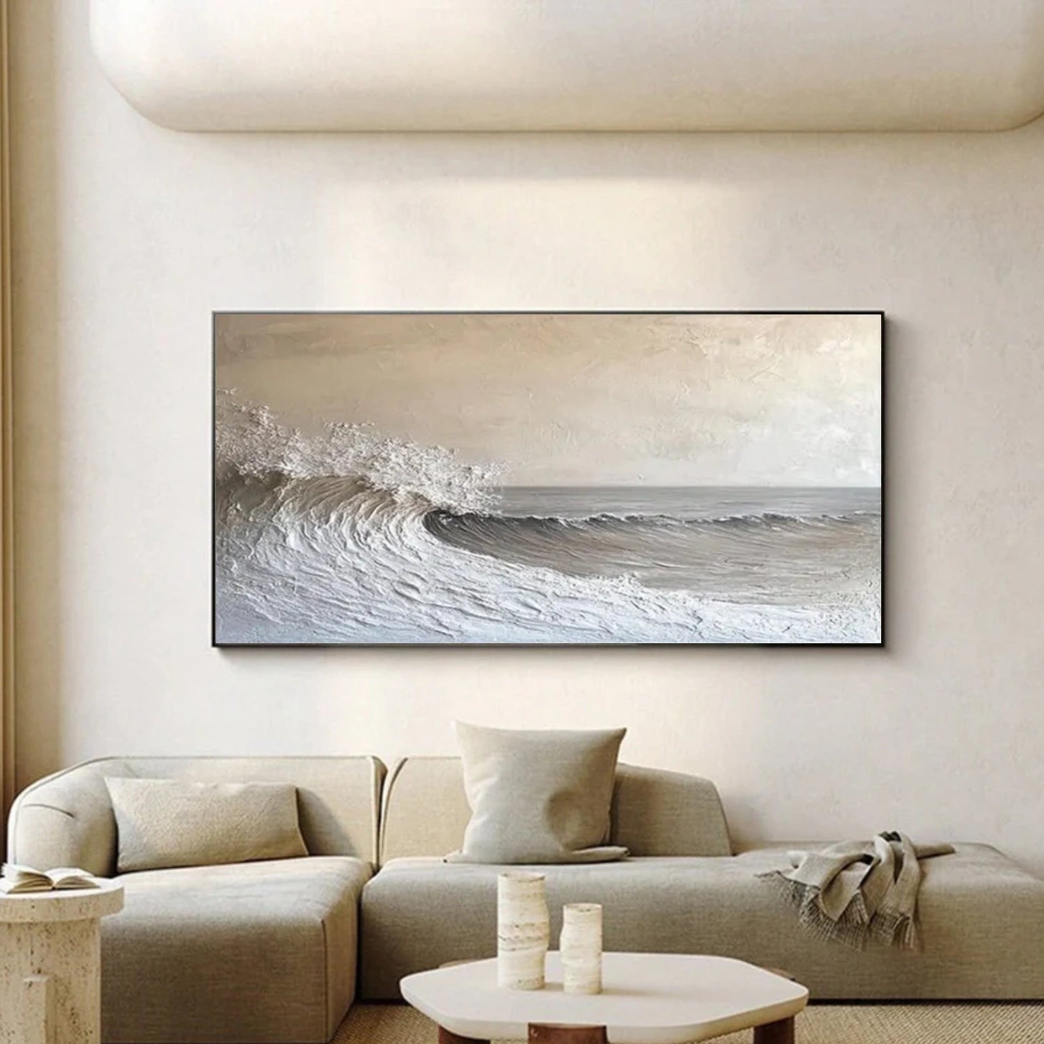 Sky And Ocean Abstract Textured Wall Art #SO319