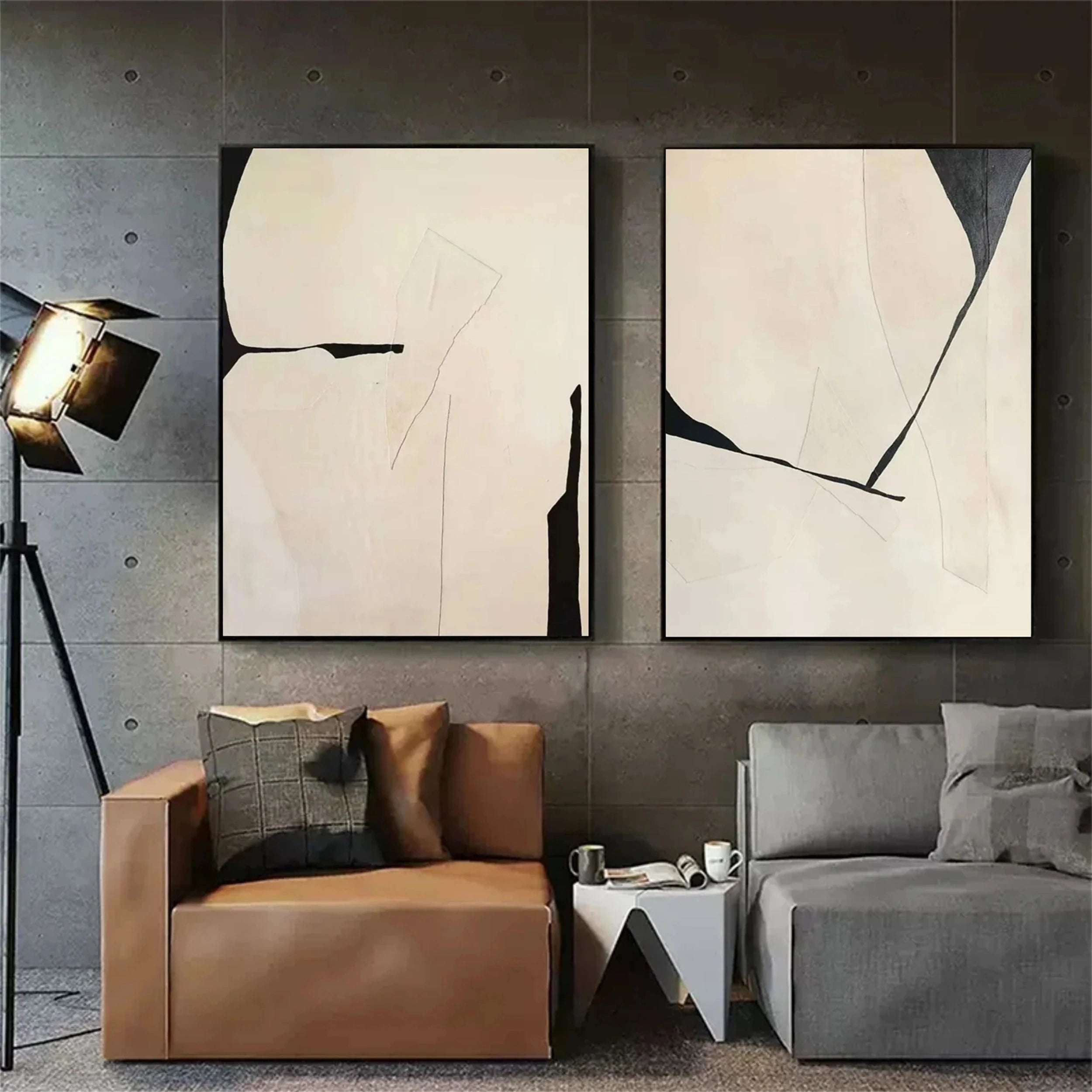 Wabi Sabi Abstract Wall Art Set of 2 #WA148
