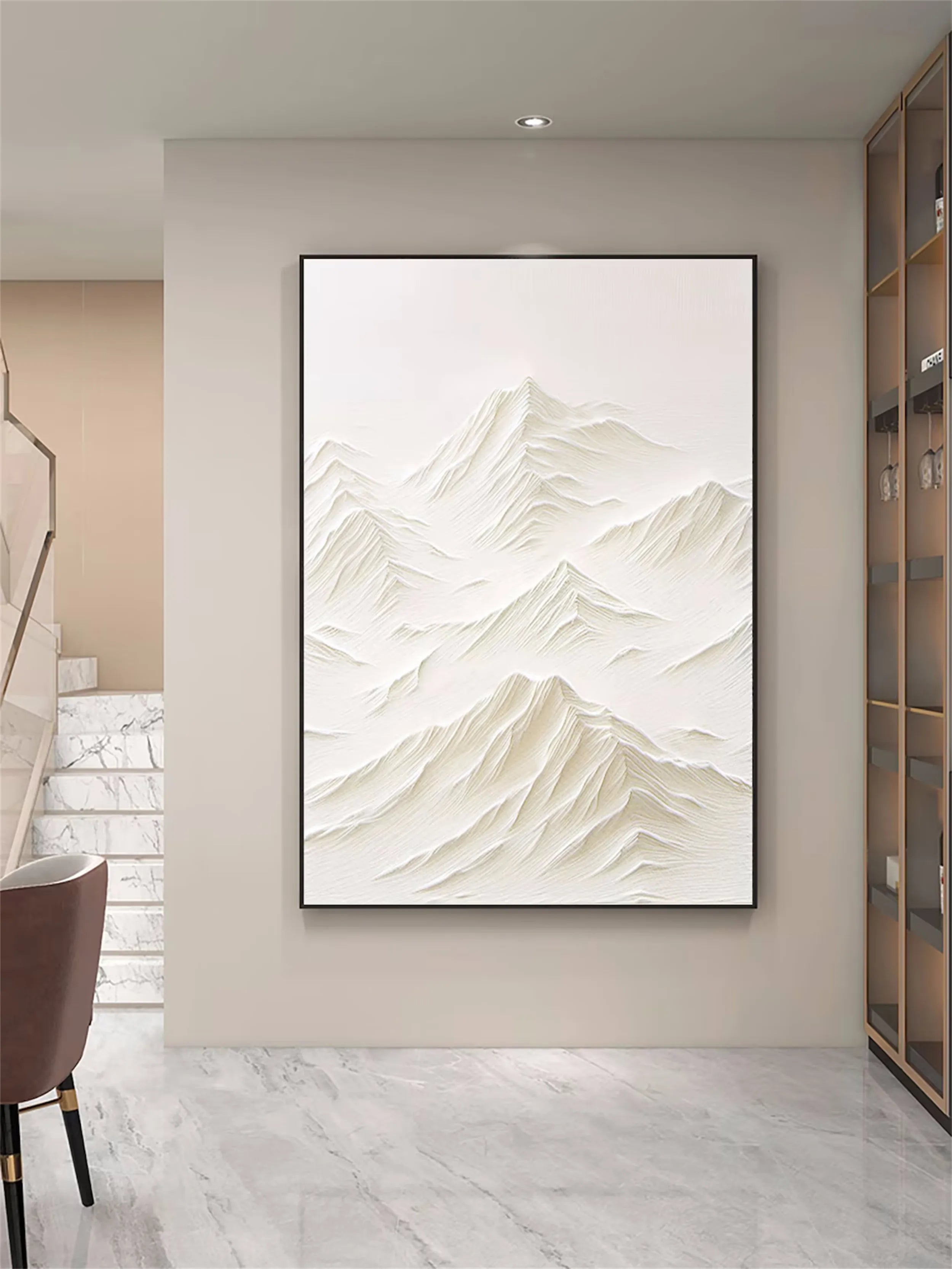 White Textured Minimalist Wall Art #WT090