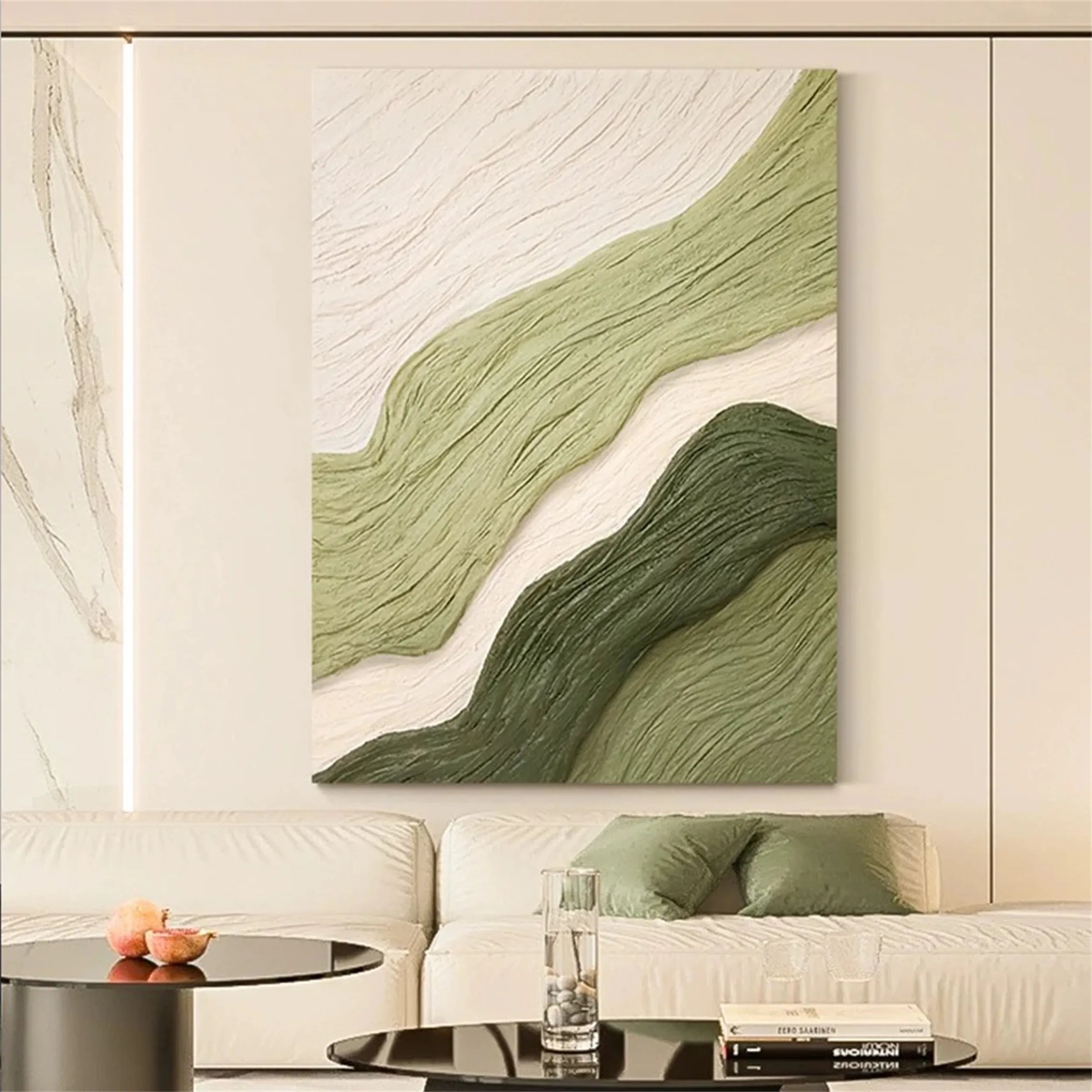 Green Textured Minimalist Wall Art #GT026