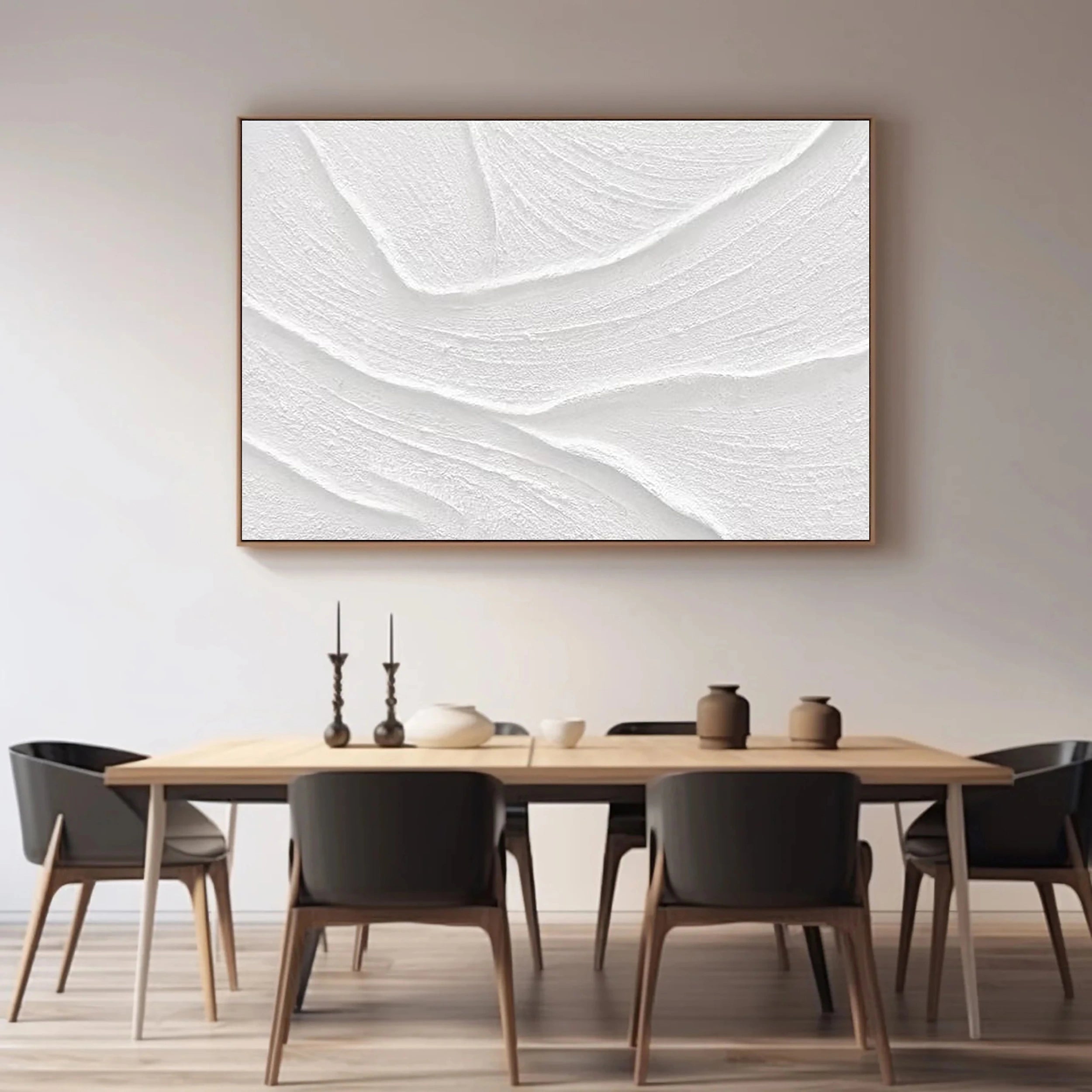 White Textured Minimalist Wall Art #WT060