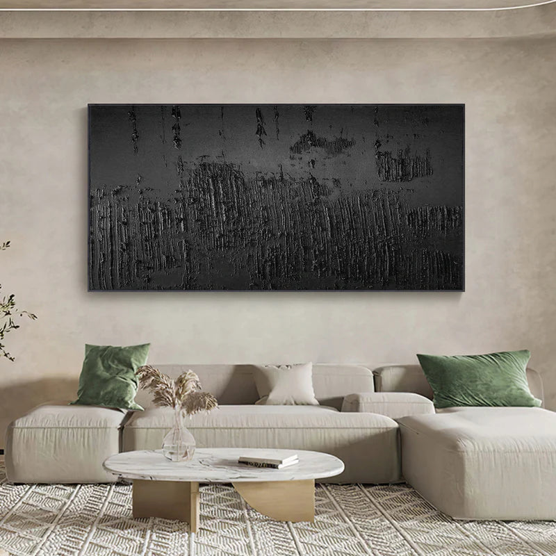 Black Textured Minimalist Wall Art #BT018