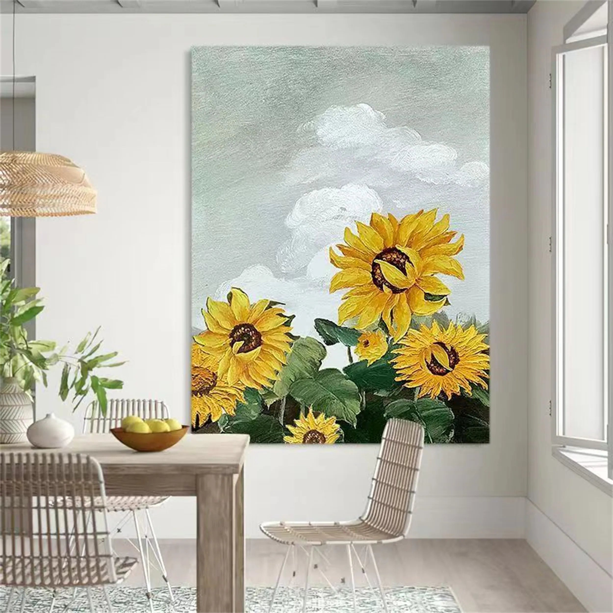 Colorful Tree And Flower Painting #TF064