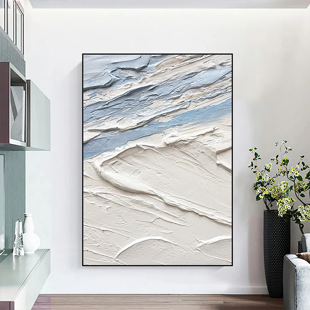 White Textured Minimalist Wall Art #WT173