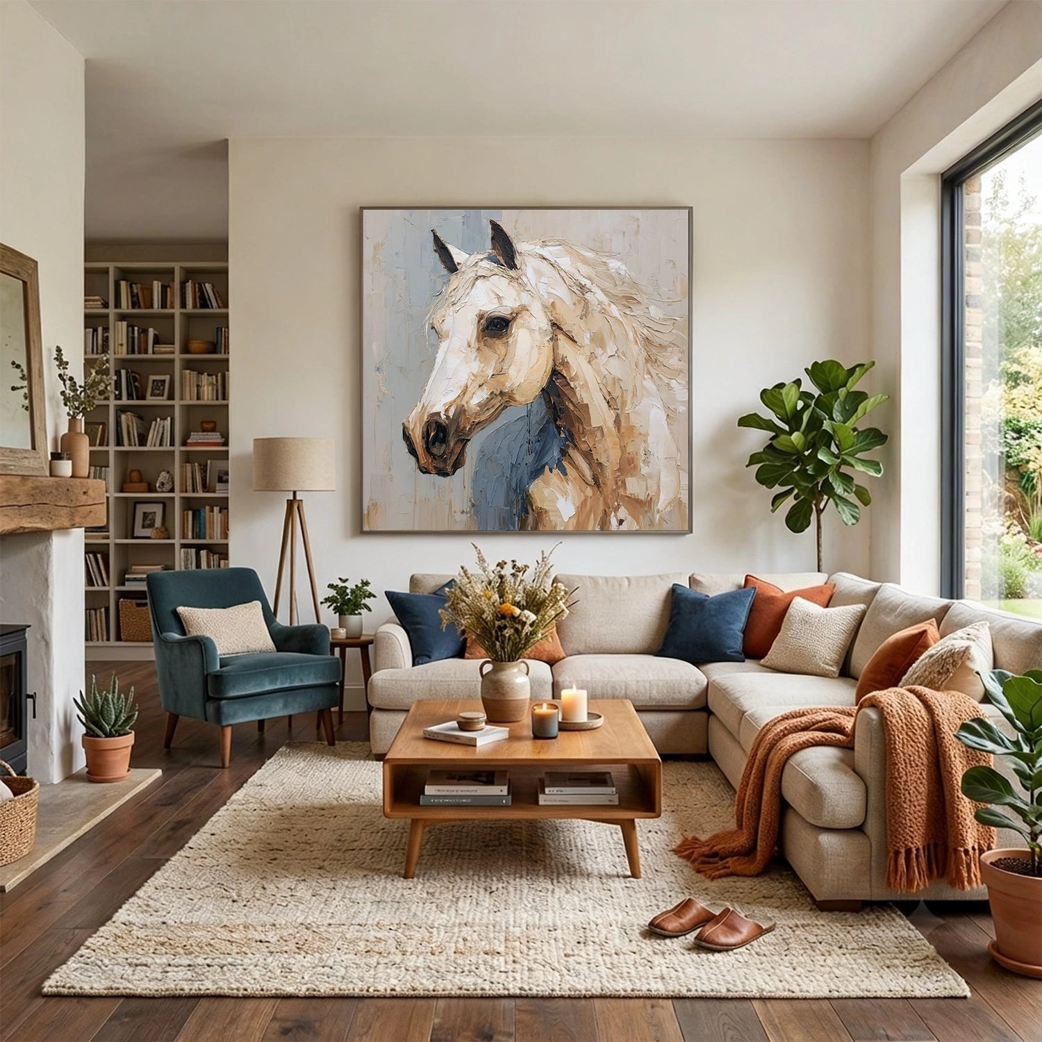 Abstract Animal Art Horse Textured Wall Art #AT091
