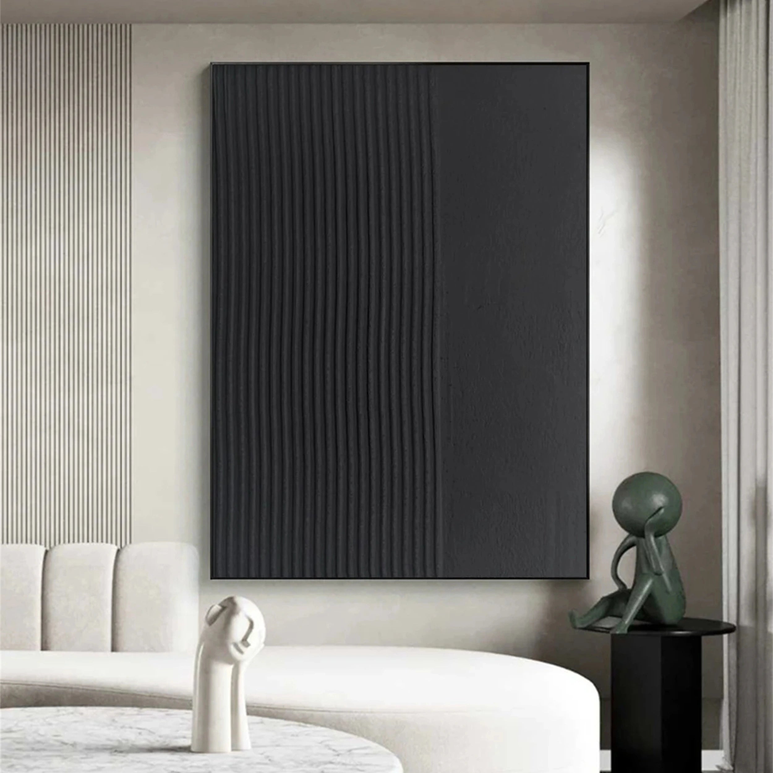 Black Textured Minimalist Wall Art #BT052