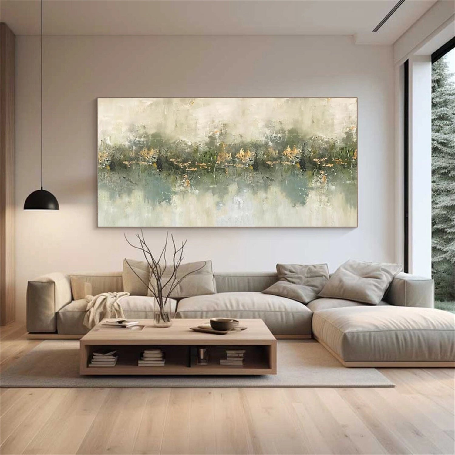 Green Abstract Wall Art #AW098