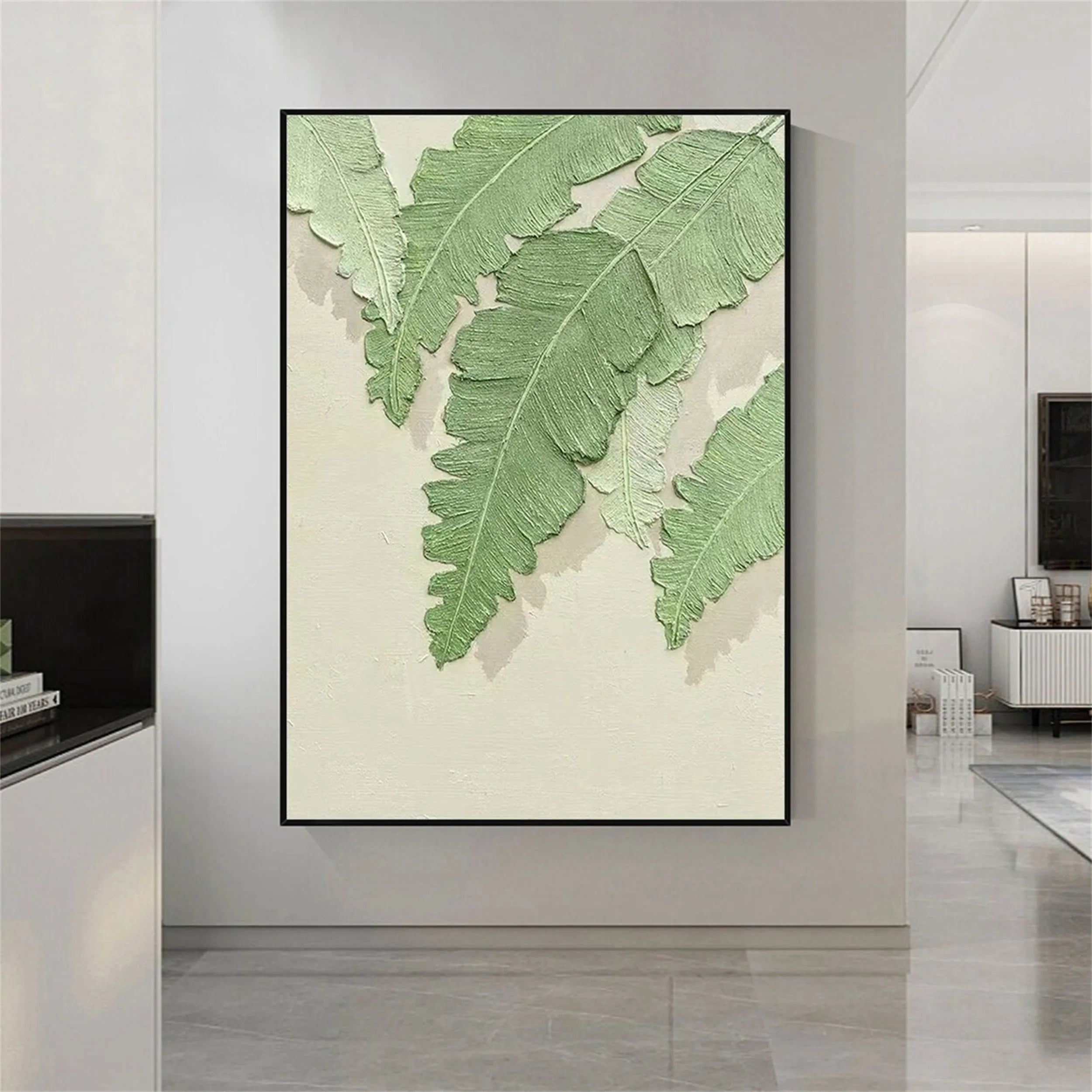 Green Textured Minimalist Wall Art #GT037