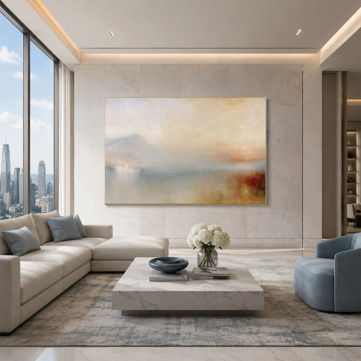 Sky And Ocean Abstract Wall Art #SO461