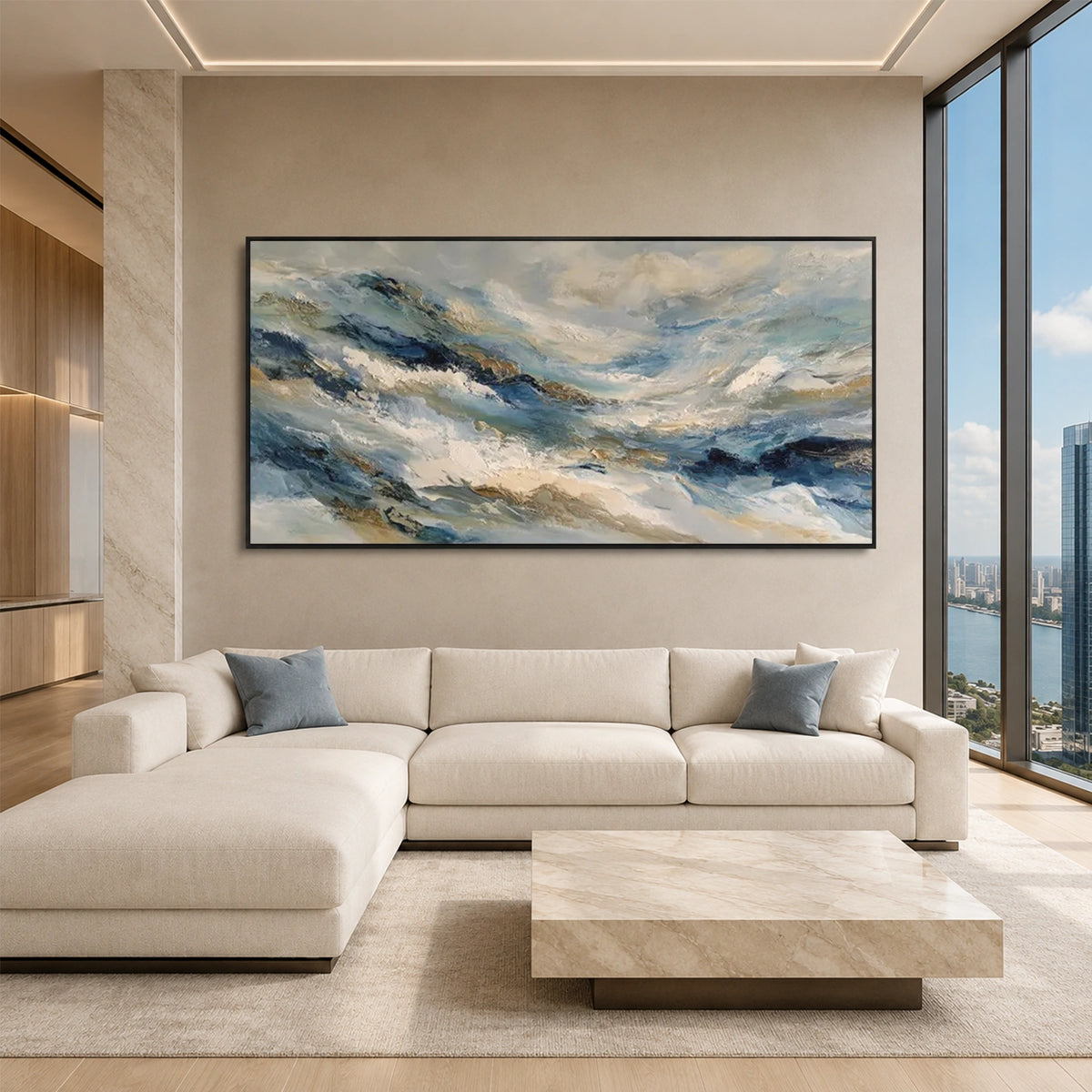 Sky And Ocean Abstract Wall Art #SO447