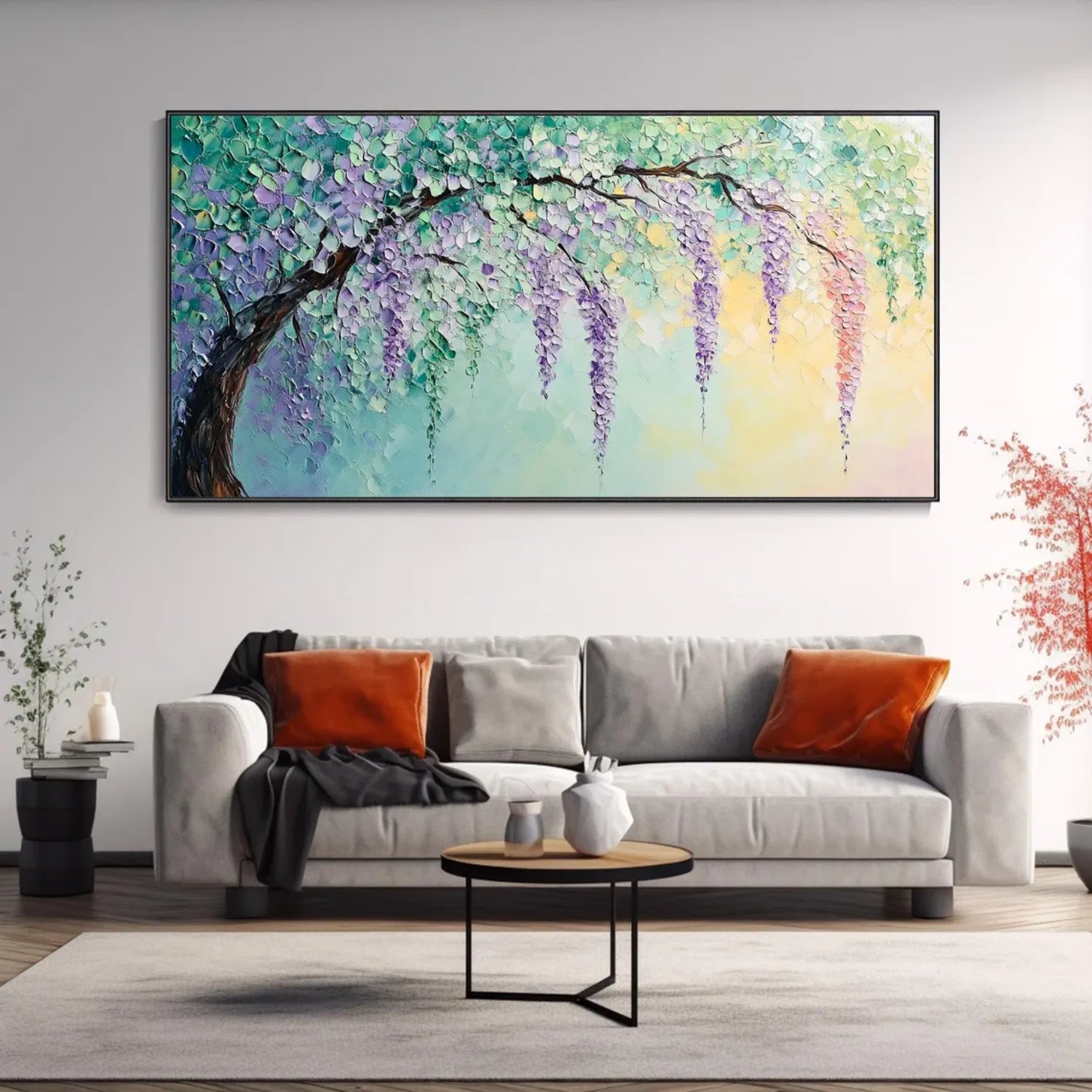 Colorful Tree And Flower Painting #TF084