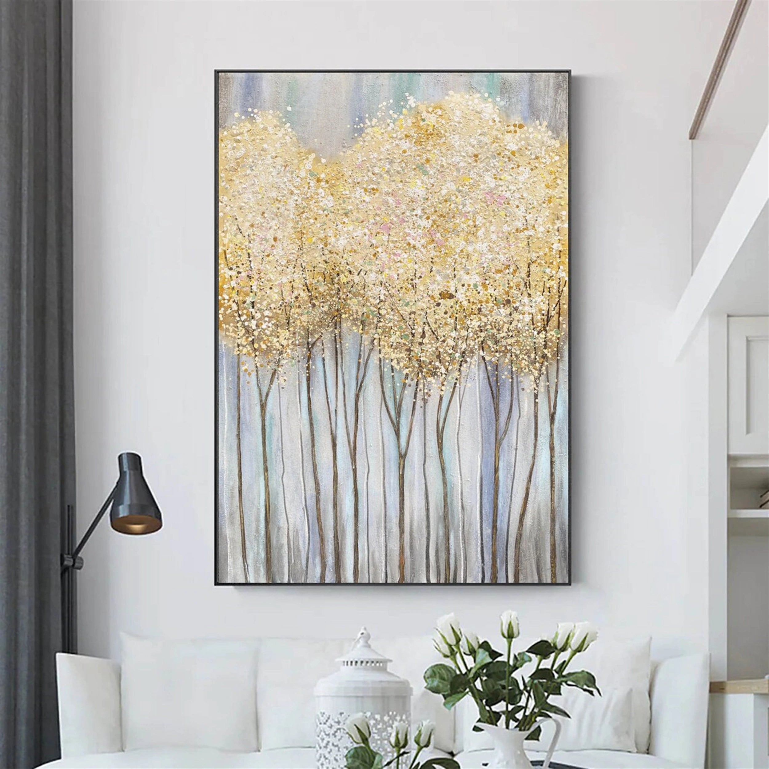 Colorful Tree And Flower Painting #TF003