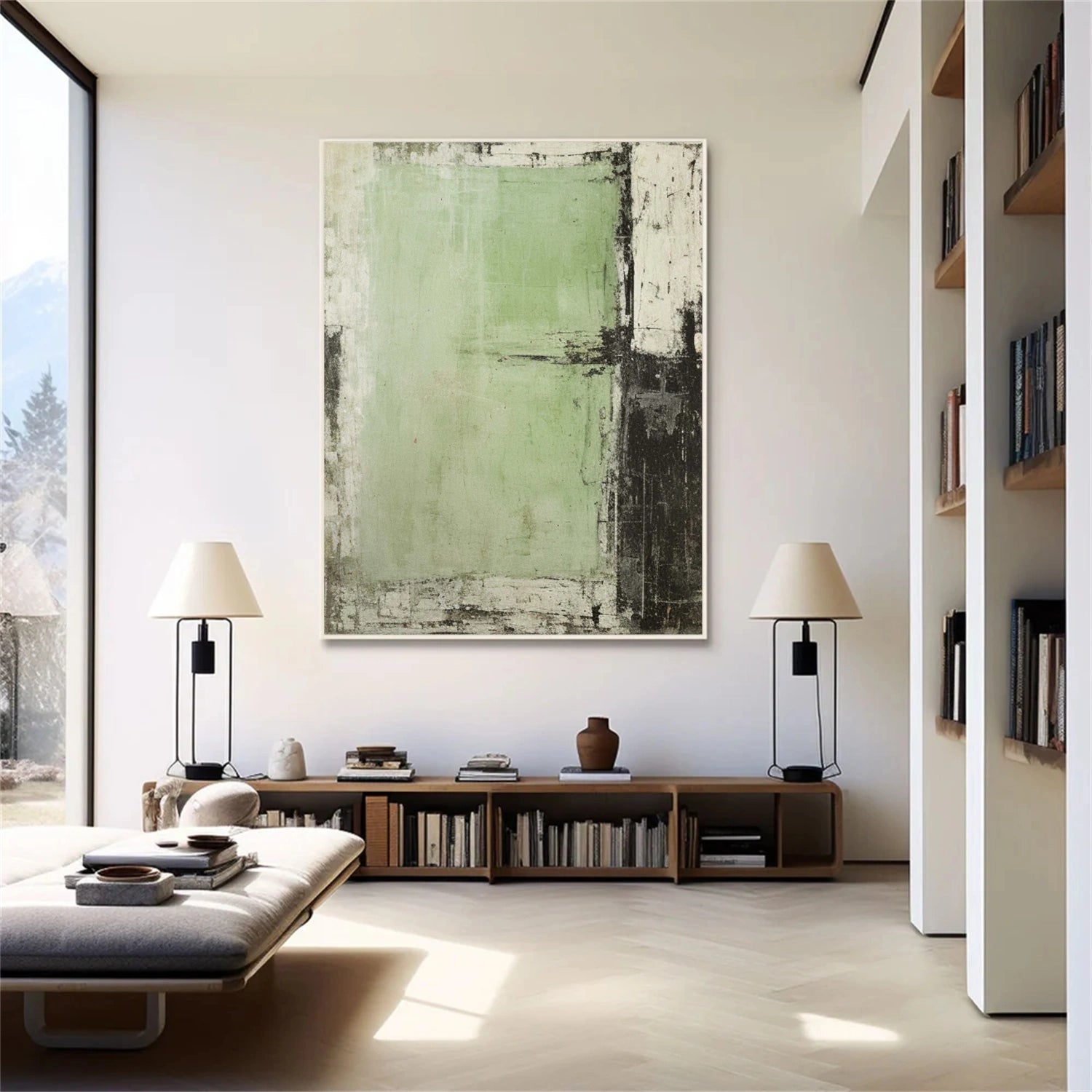 Green Abstract Wall Art #AW099