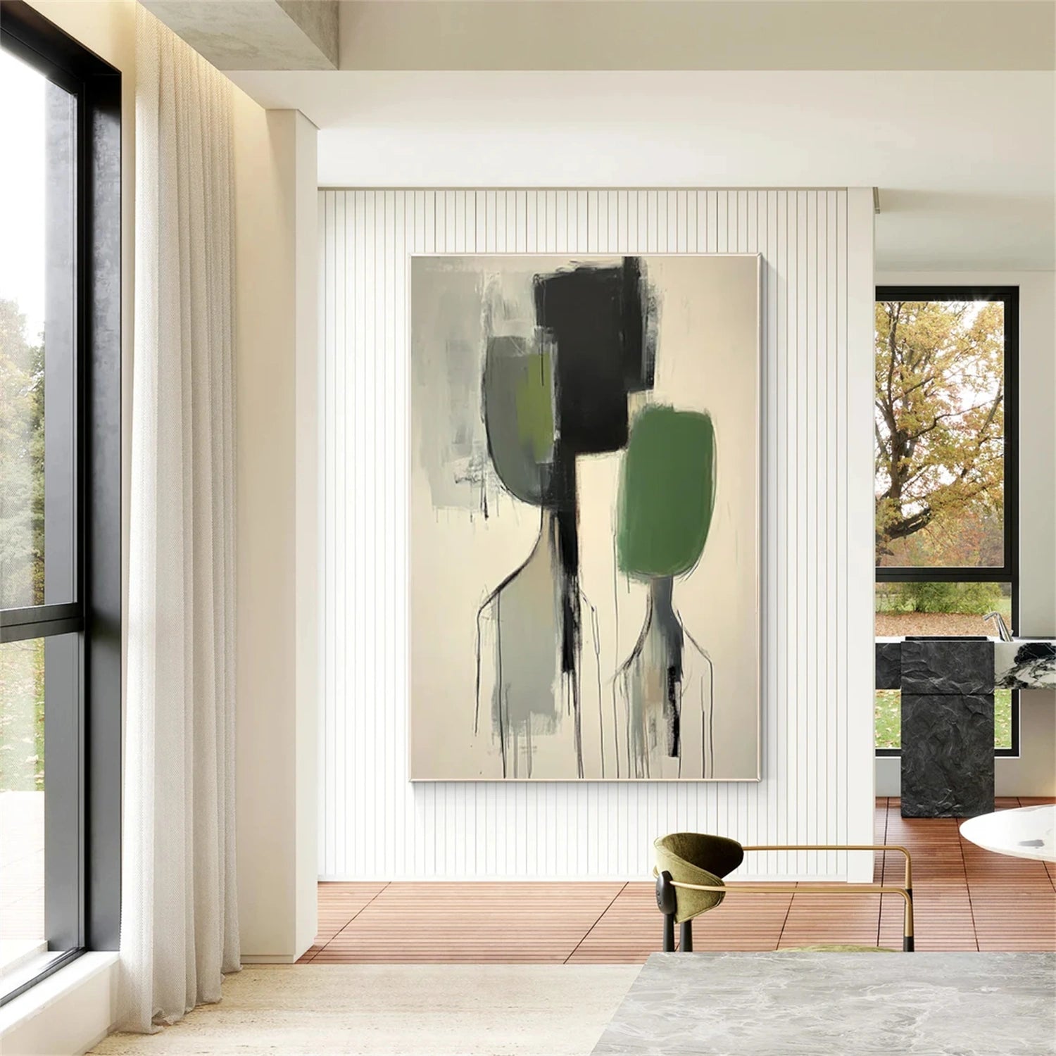 Abstract Portrait Textured Wall Art #WP010