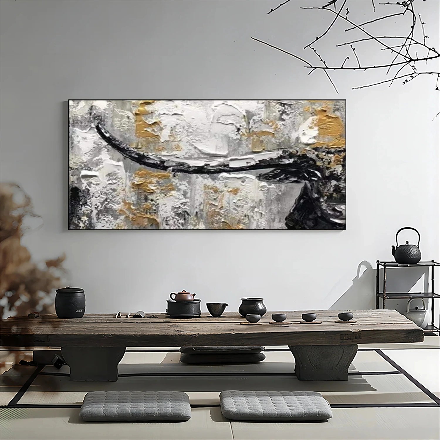 Abstract Animal Art Bull Textured Wall Art #AT027