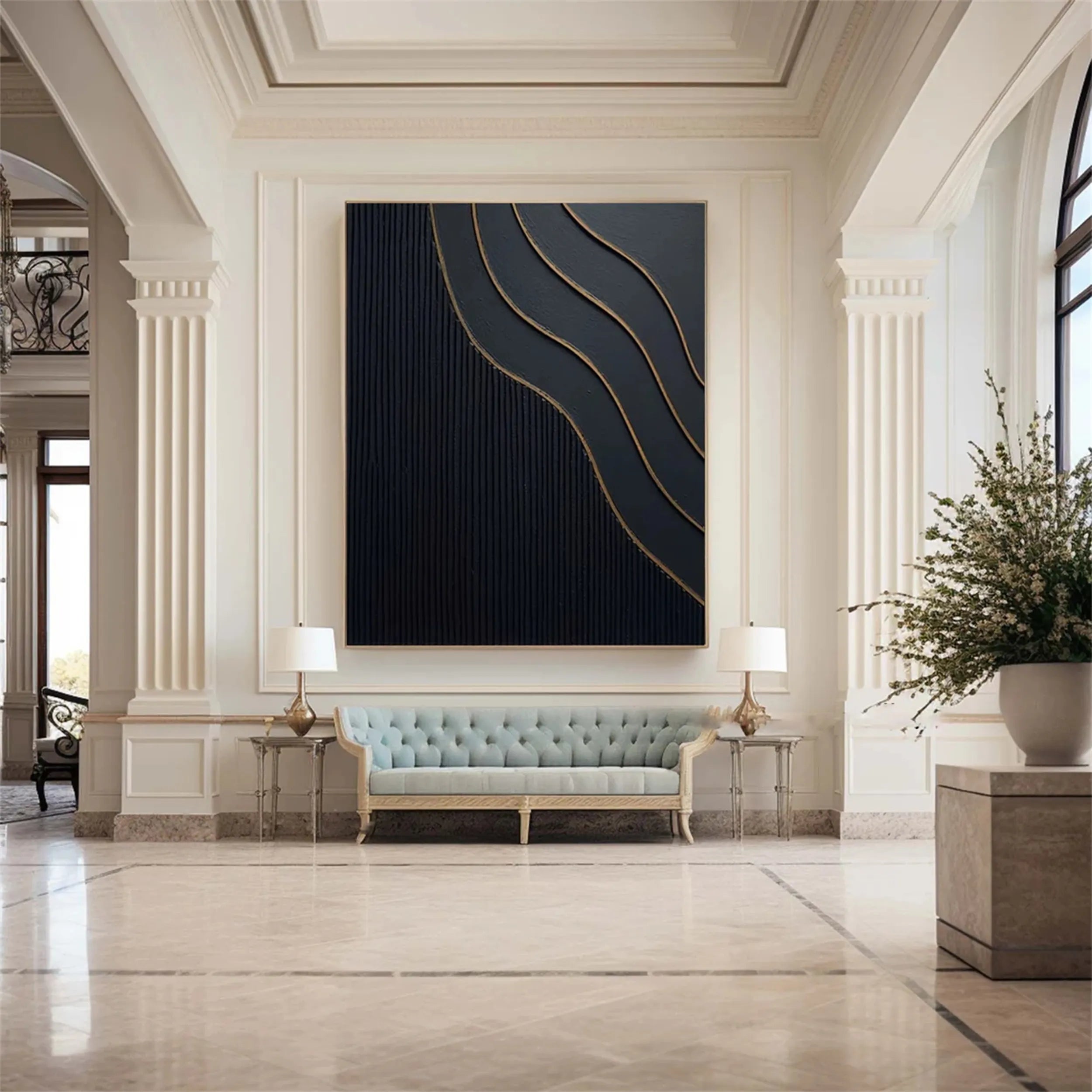 Black Textured Minimalist Wall Art #BT060