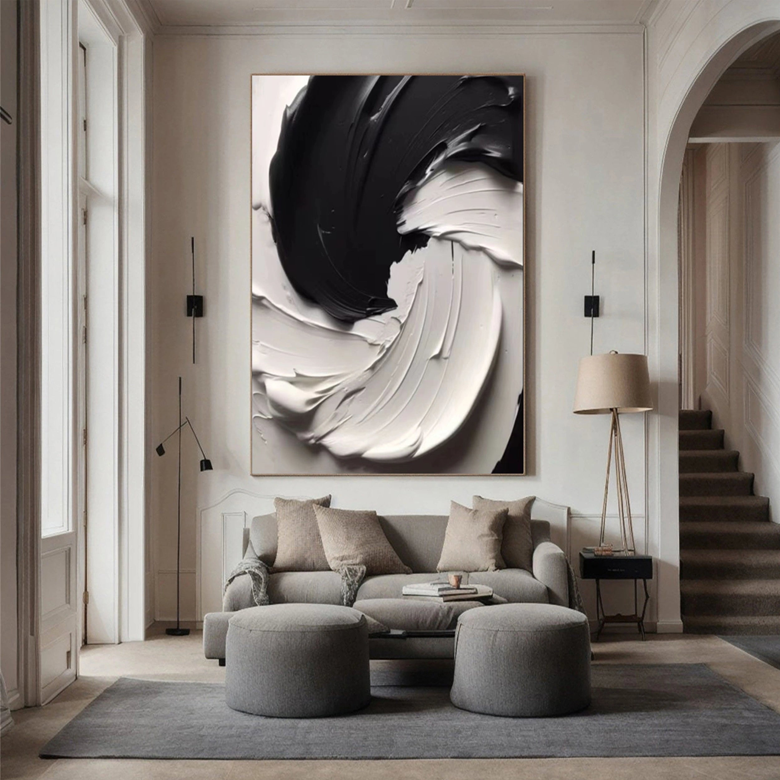 Black Textured Minimalist Wall Art #BT033