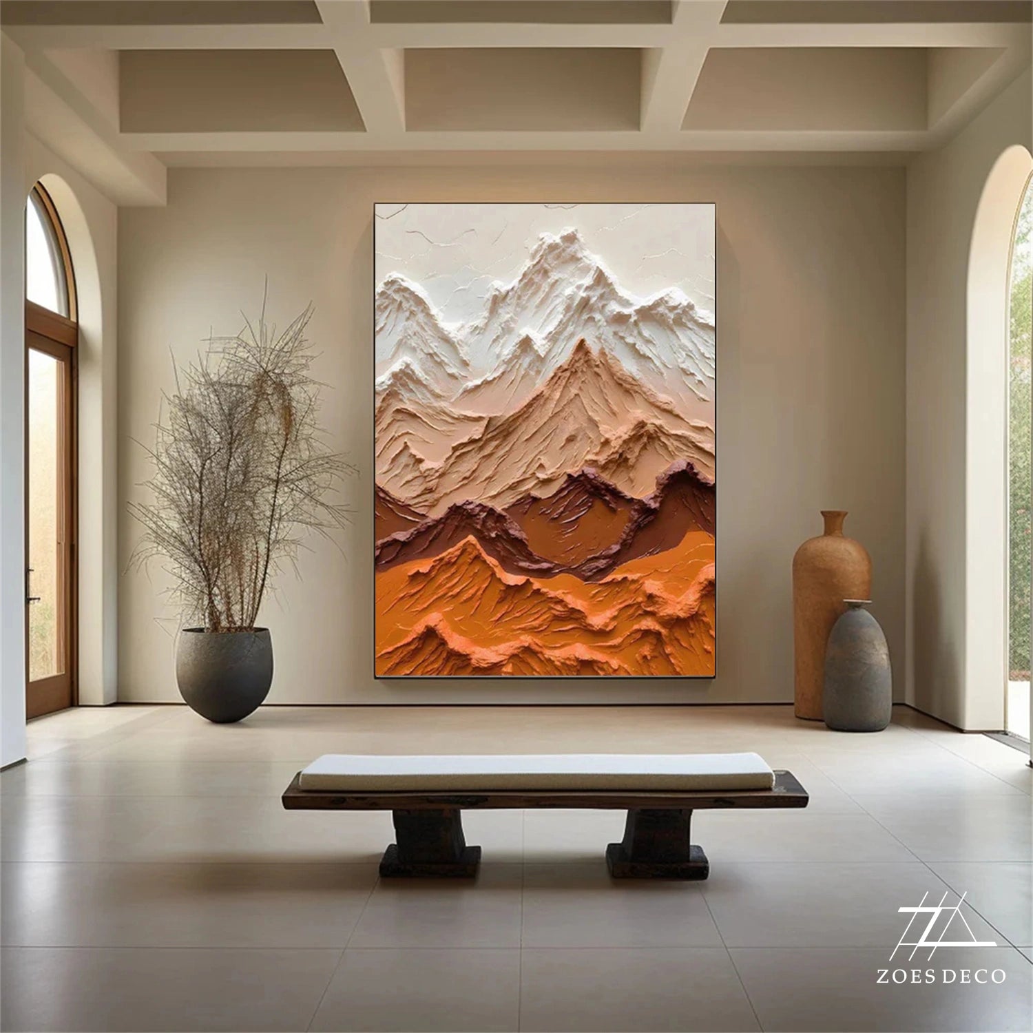 Abstract Mountain Textured Canvas Art #WT185