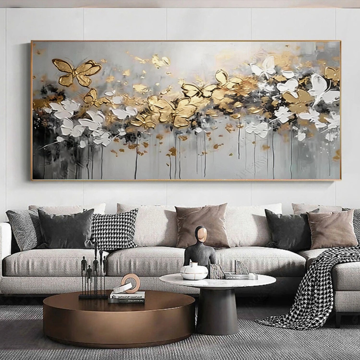 Tree And Flower Abstract Textured Wall Art #TF213