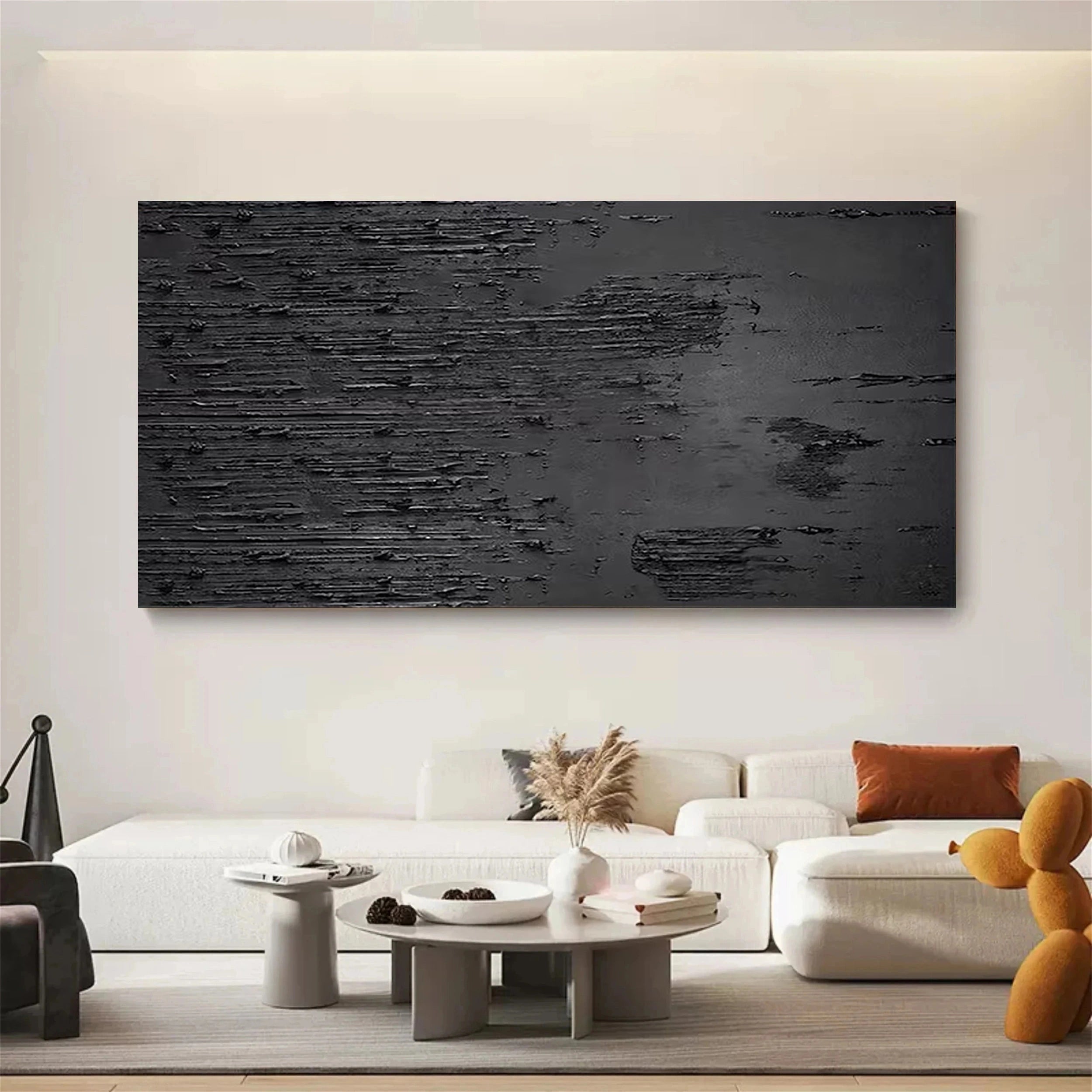Black Textured Minimalist Wall Art #BT037