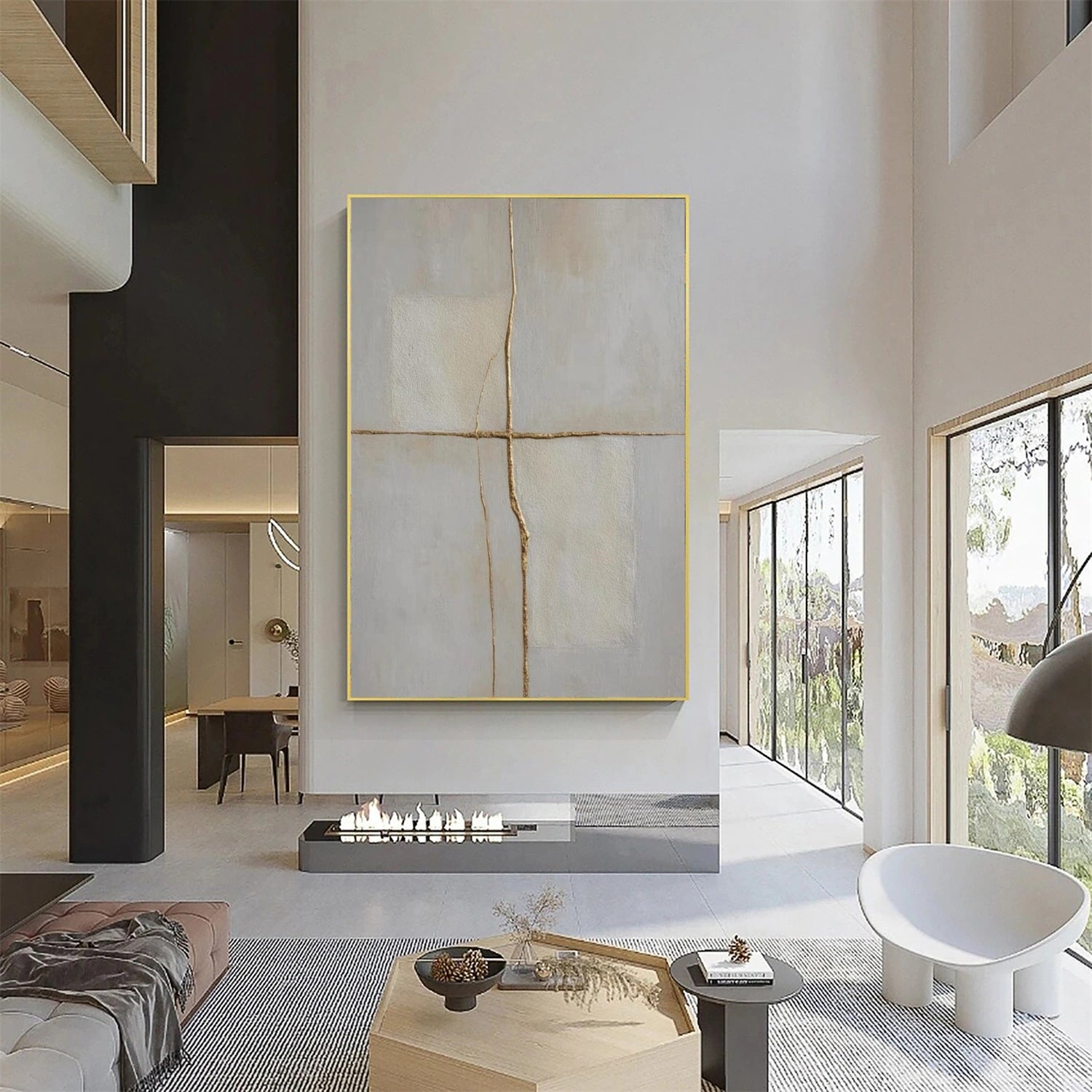 Beige and Grey Textured Minimalist Wall Art #WT249