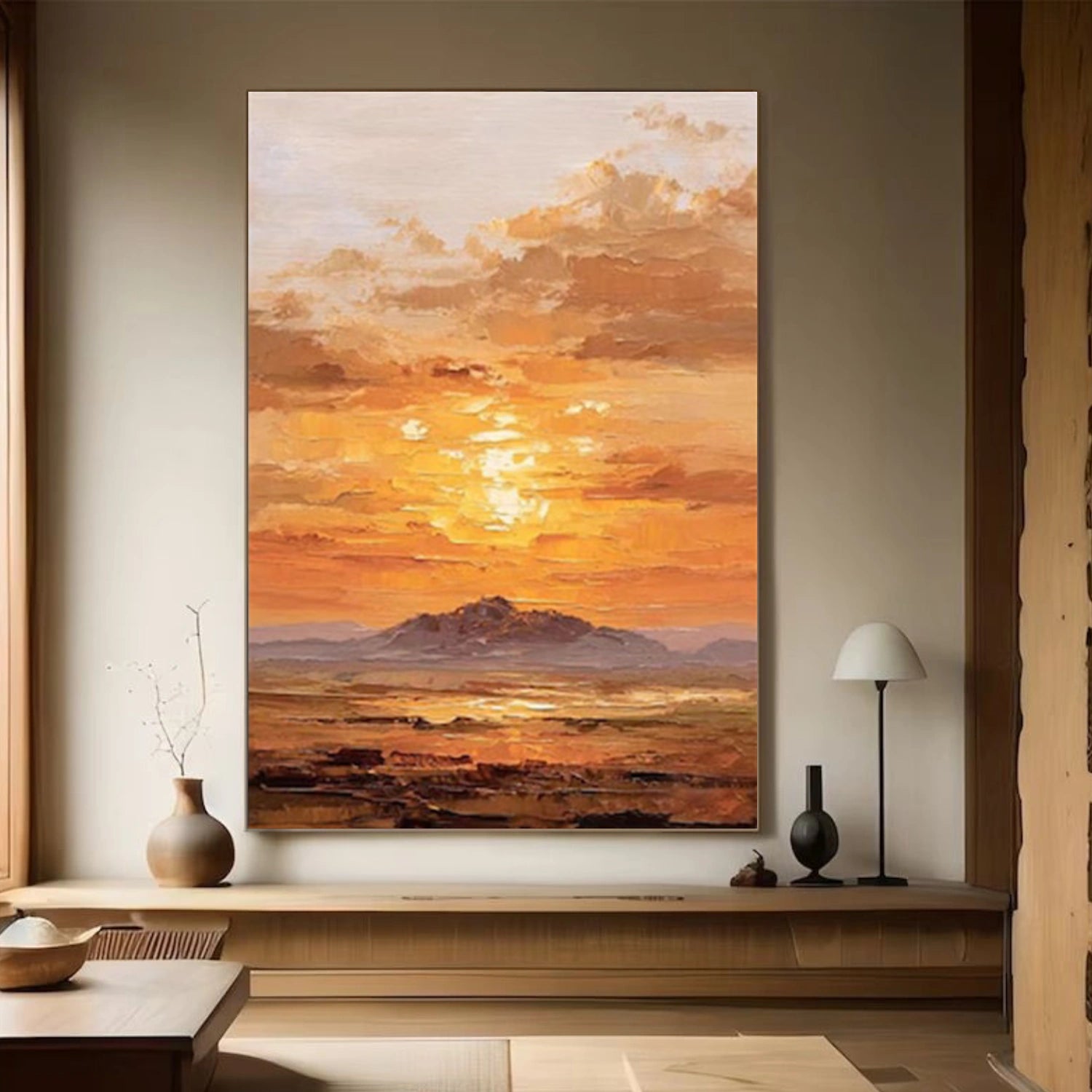 Sky And Ocean Abstract Textured Wall Art #SO369