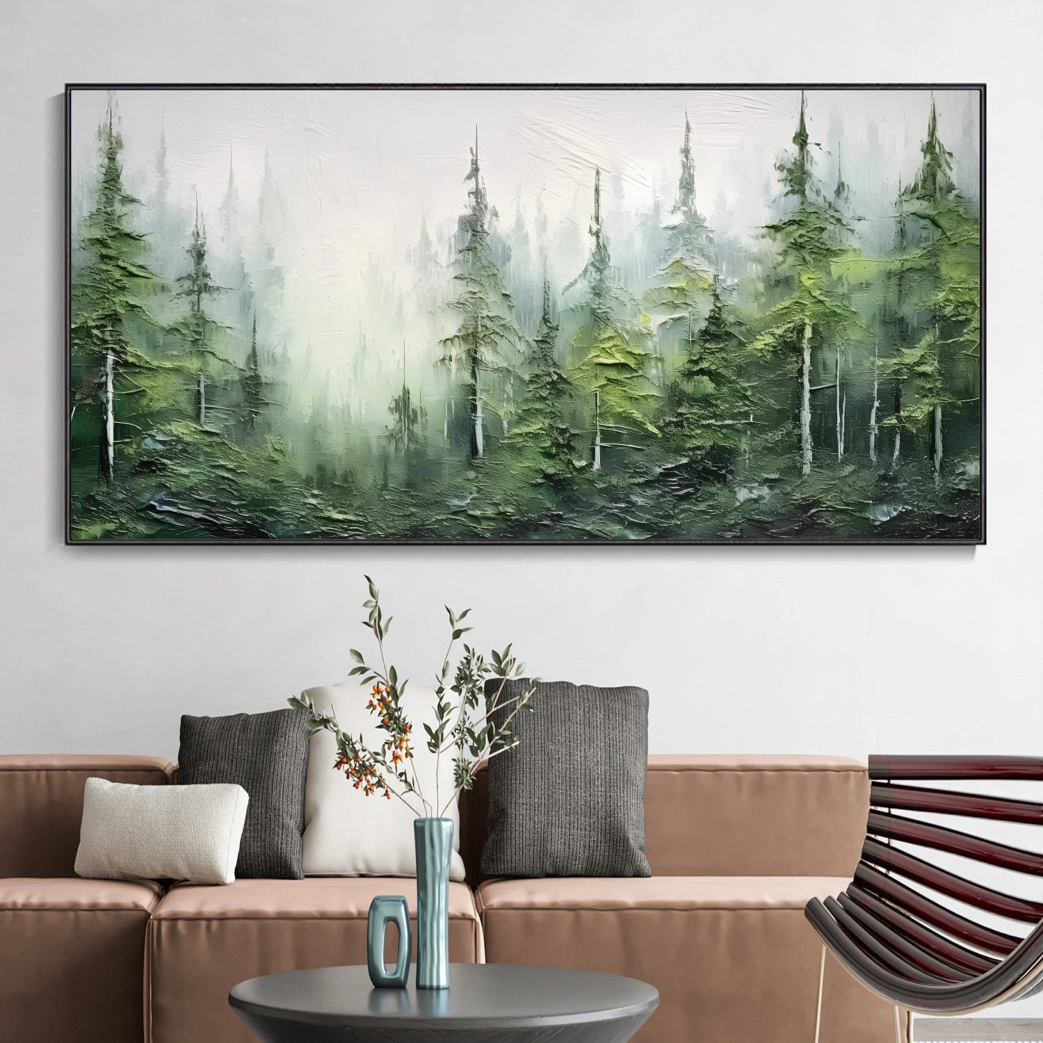Green Tree And Flower Painting #TF079
