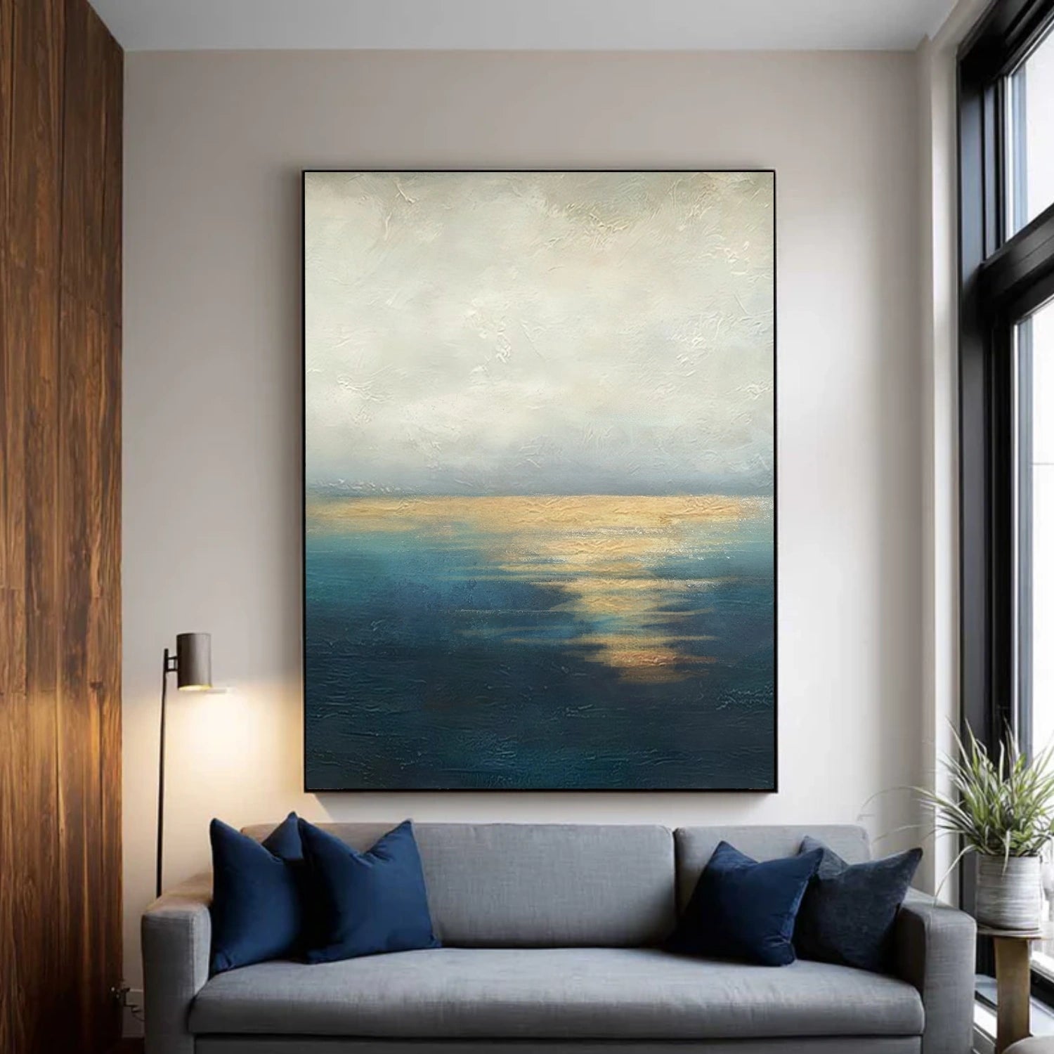 Blue and Gold Abstract Wall Art #AW197