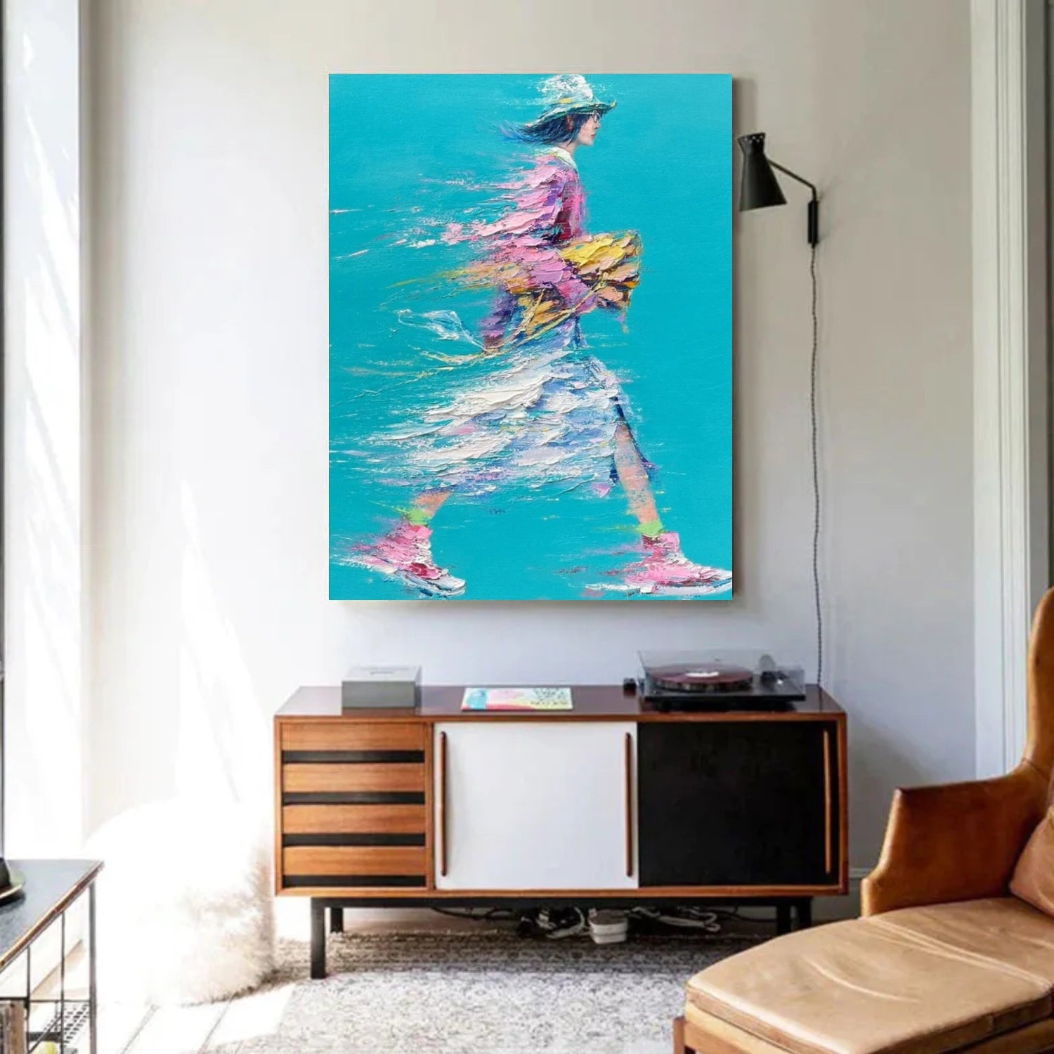 Colorful Abstract Portrait Textured Wall Art #WP013