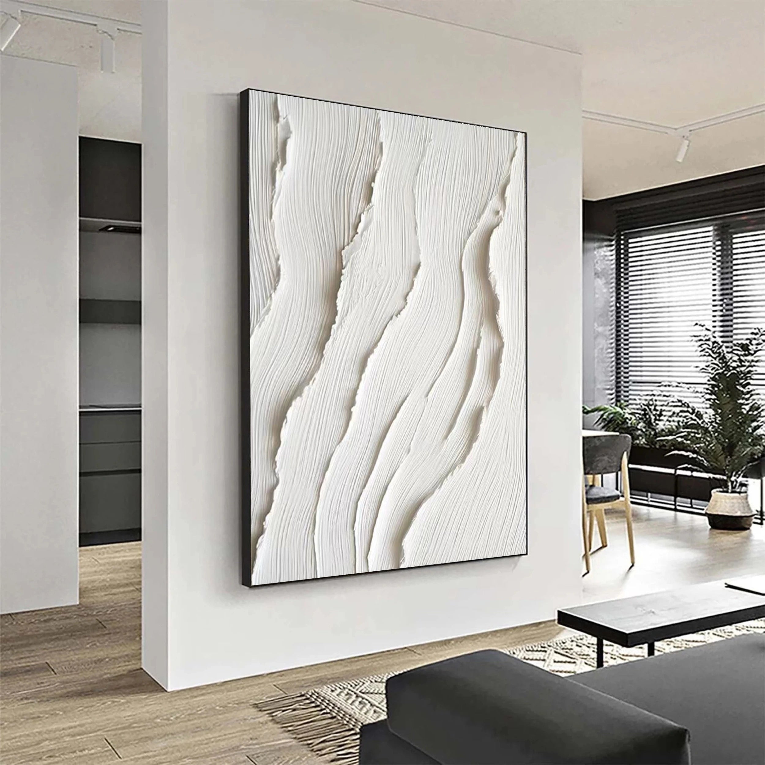 White Textured Minimalist Wall Art #WT084