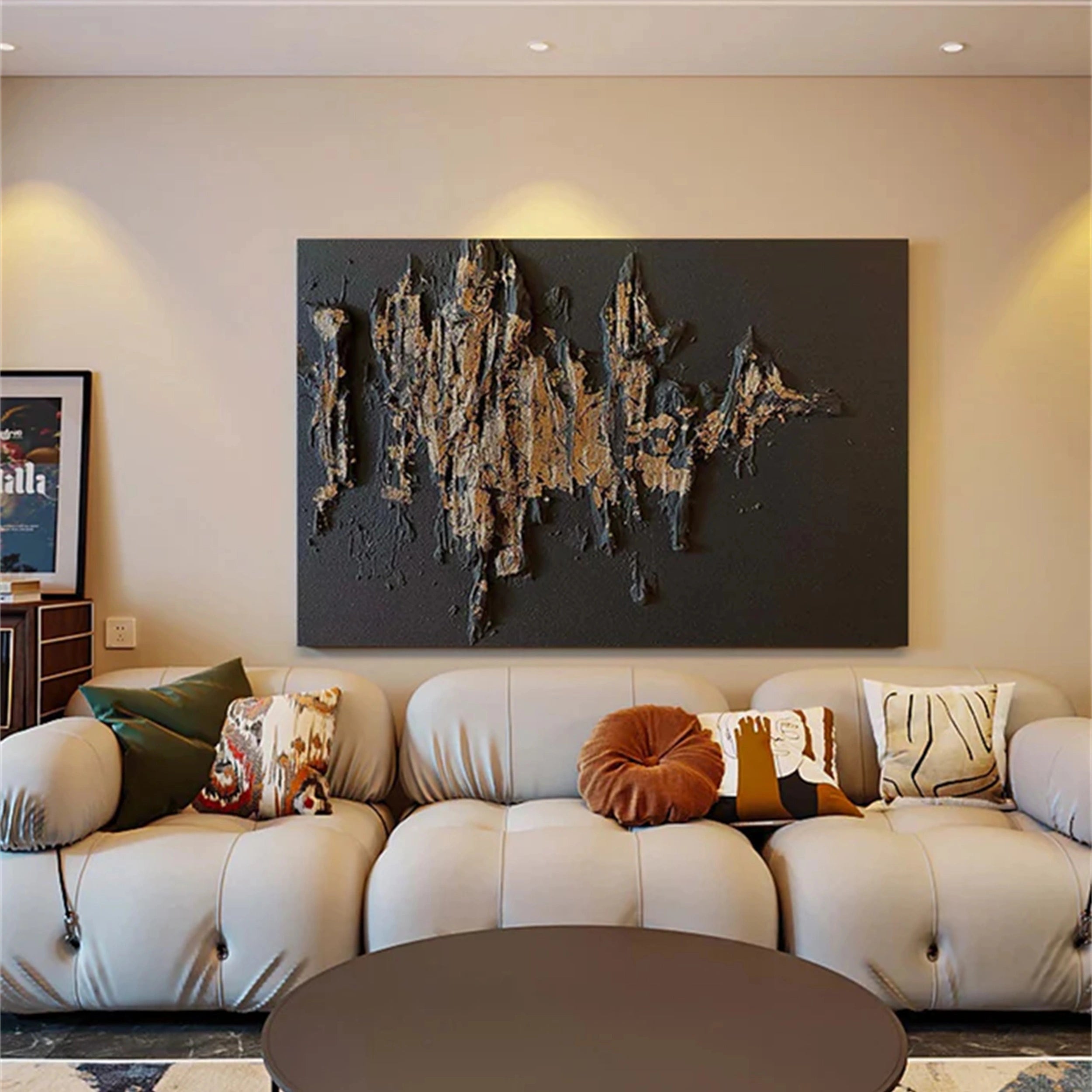 Black Textured Minimalist Wall Art #BT036
