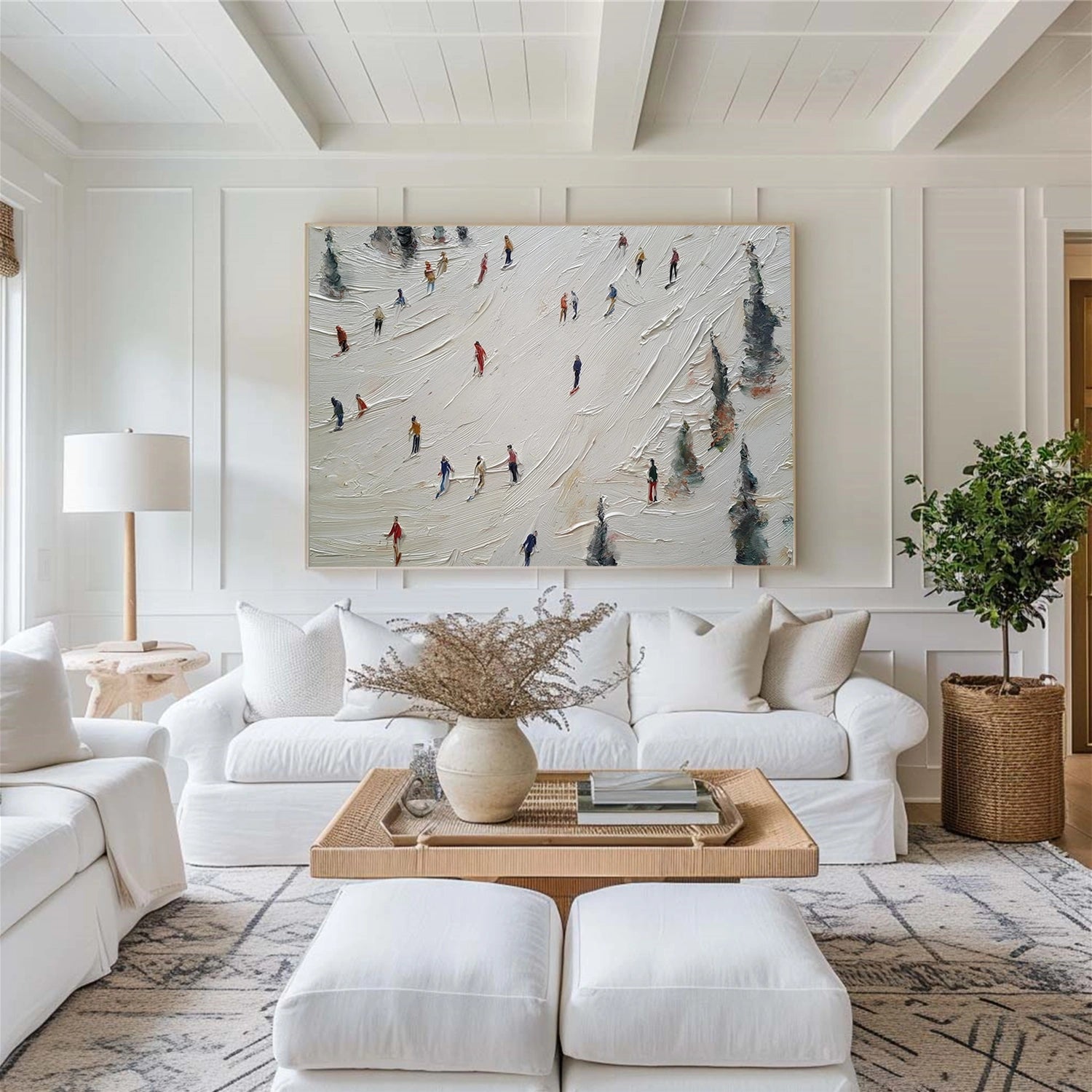 Skiing Sport Textured Wall Art #BA041