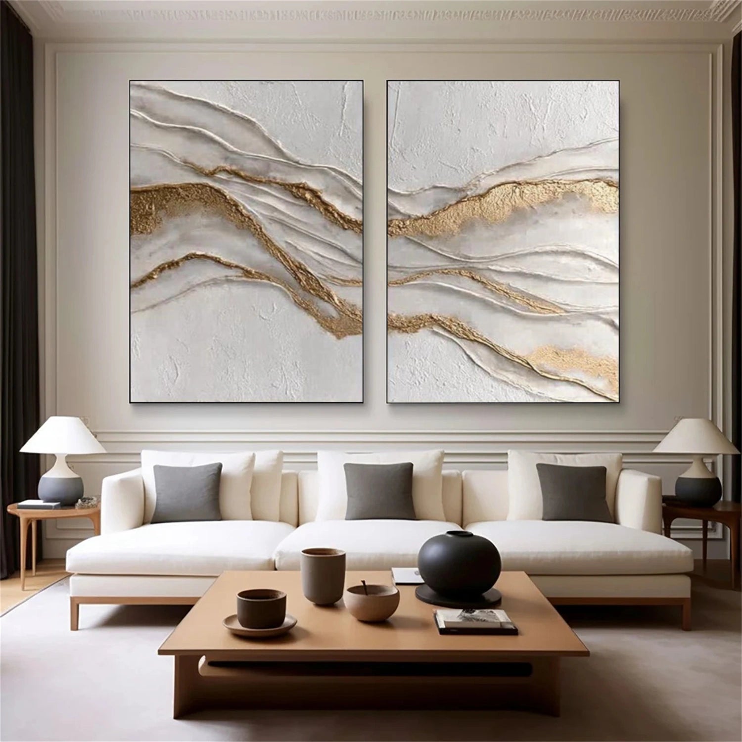Abstract Textured Wall Art Set of 2 #AW219