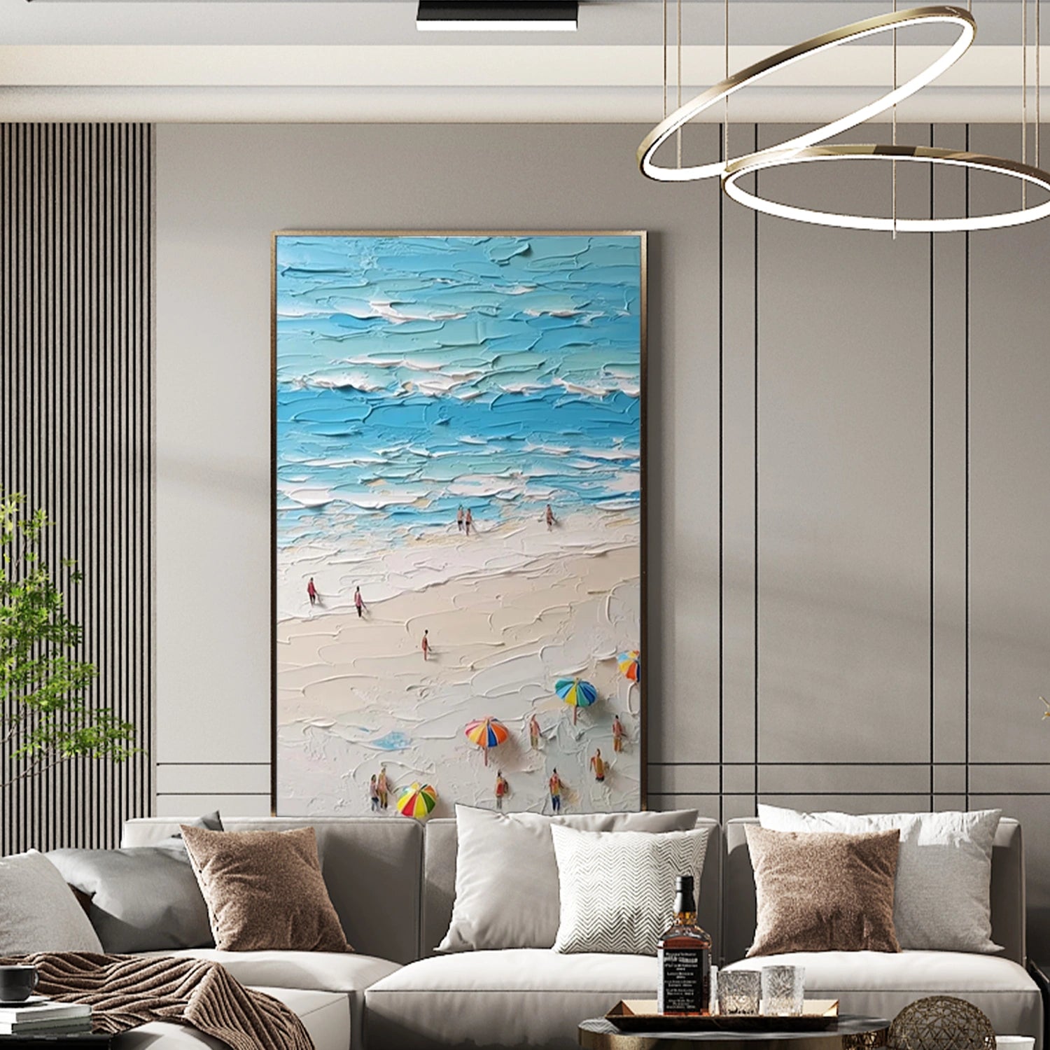 Sky And Ocean Abstract Textured Wall Art #SO274